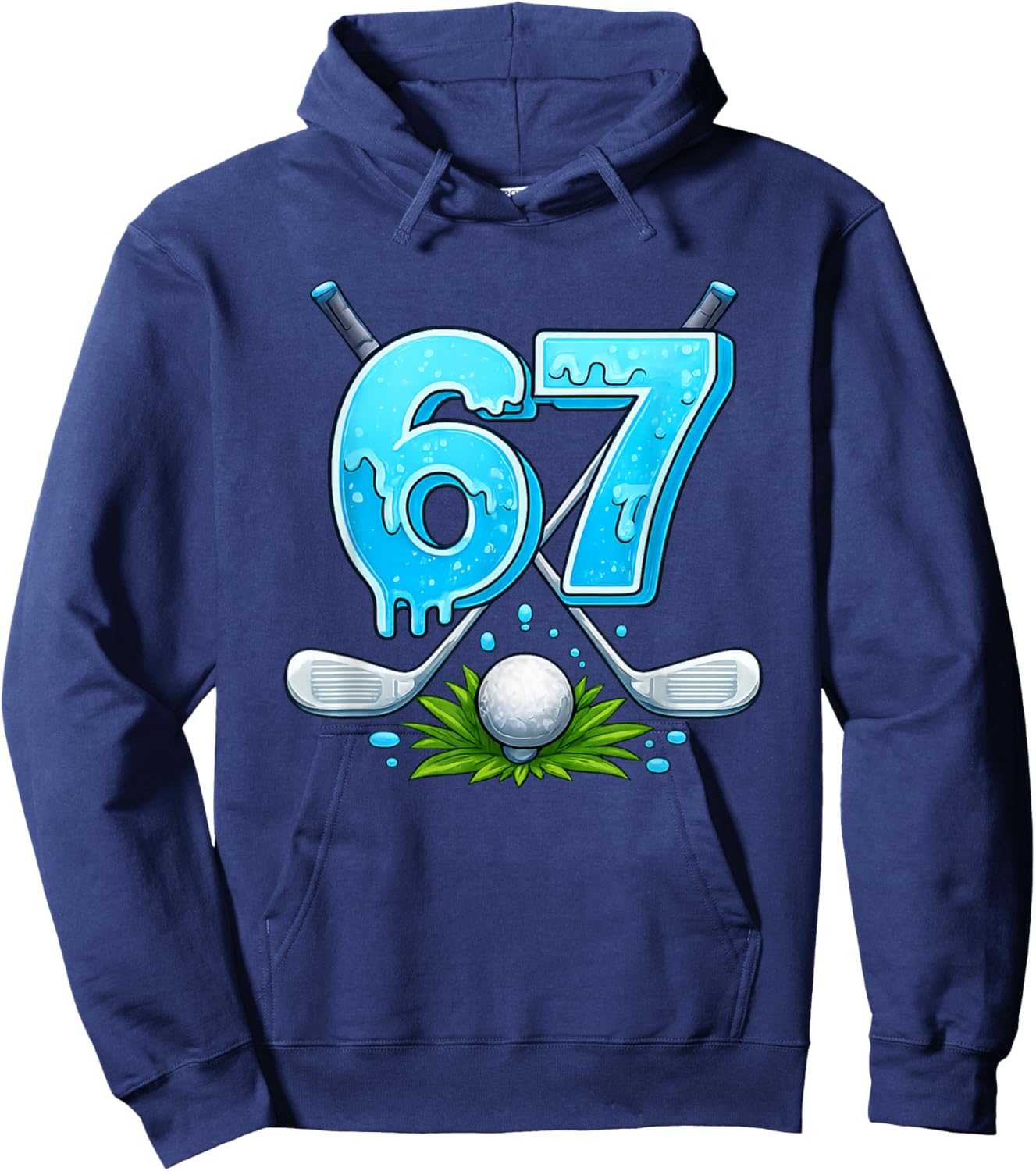Awesome 67 Meme Golfing Gifts for Kids Teens Viral Meme 6 7 Hoodie - Hoodie | Navy