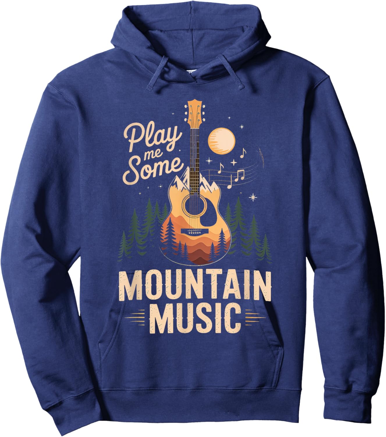 Play Me Some Mountain Music Country Music Western Hoodie - Hoodie | Navy