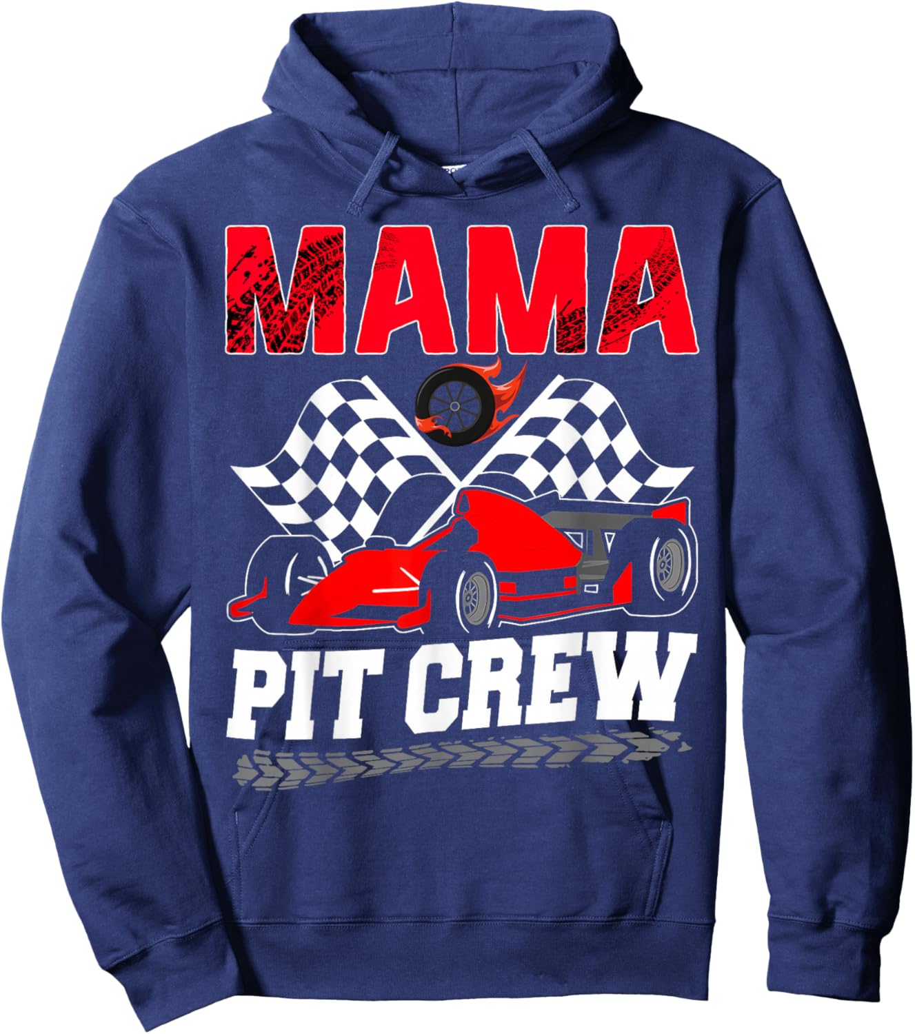 Mama Pit Crew Racing Family Race Car Birthday Boy Hoodie - Hoodie | Navy
