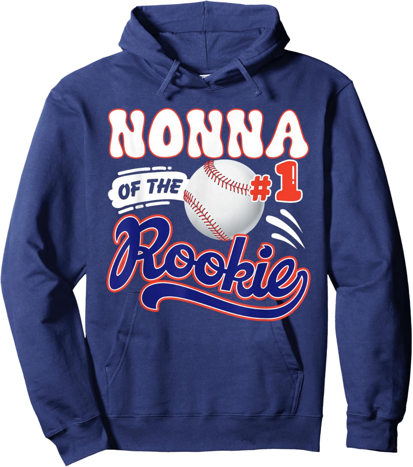 Nonna Rookie of Year 1st Birthday Baseball Theme Matching Hoodie - Hoodie | Navy