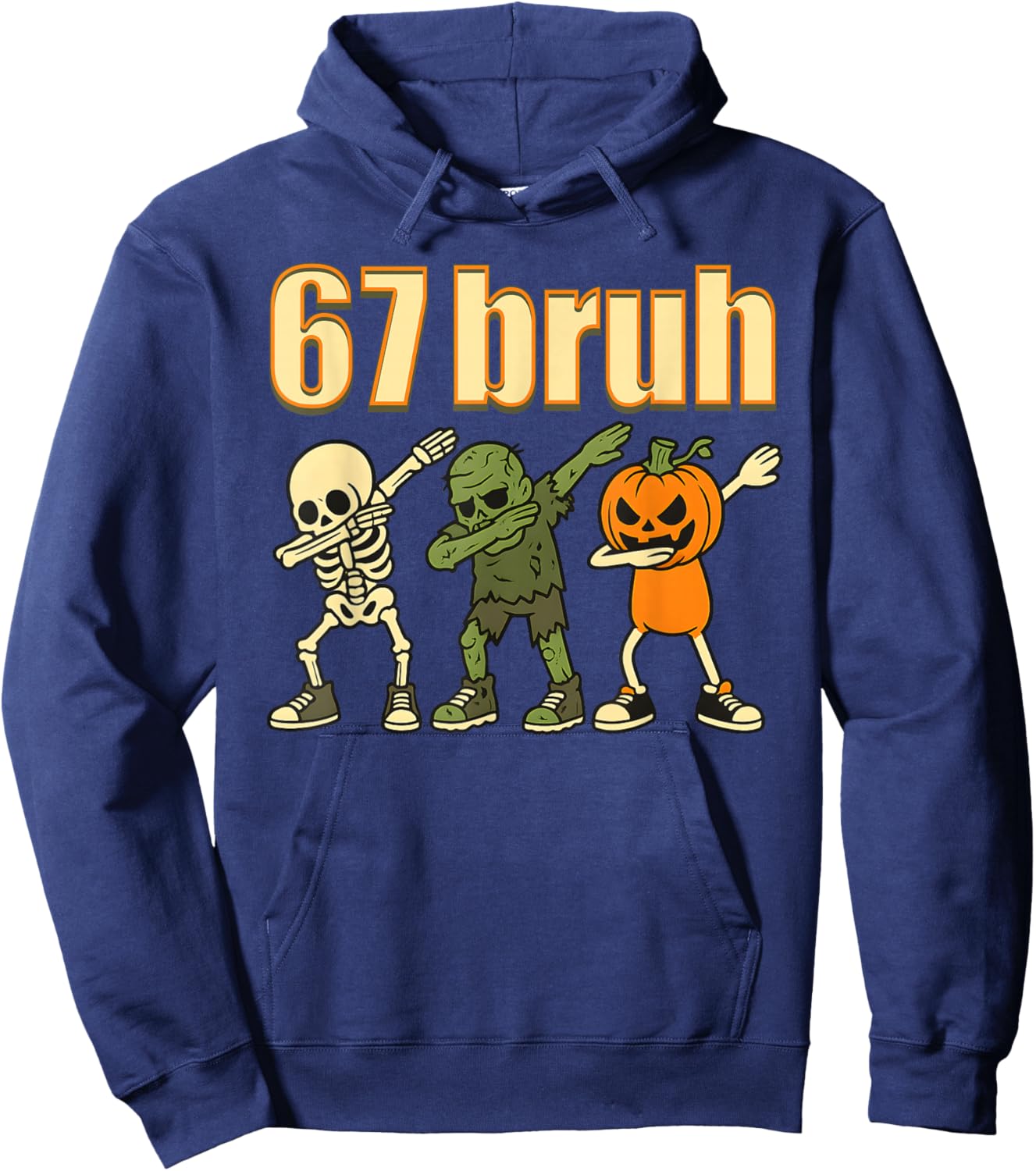 67 Halloween Bruh Funny Brainrot Meme Six Seven Boys Kids Hoodie - Hoodie | Navy