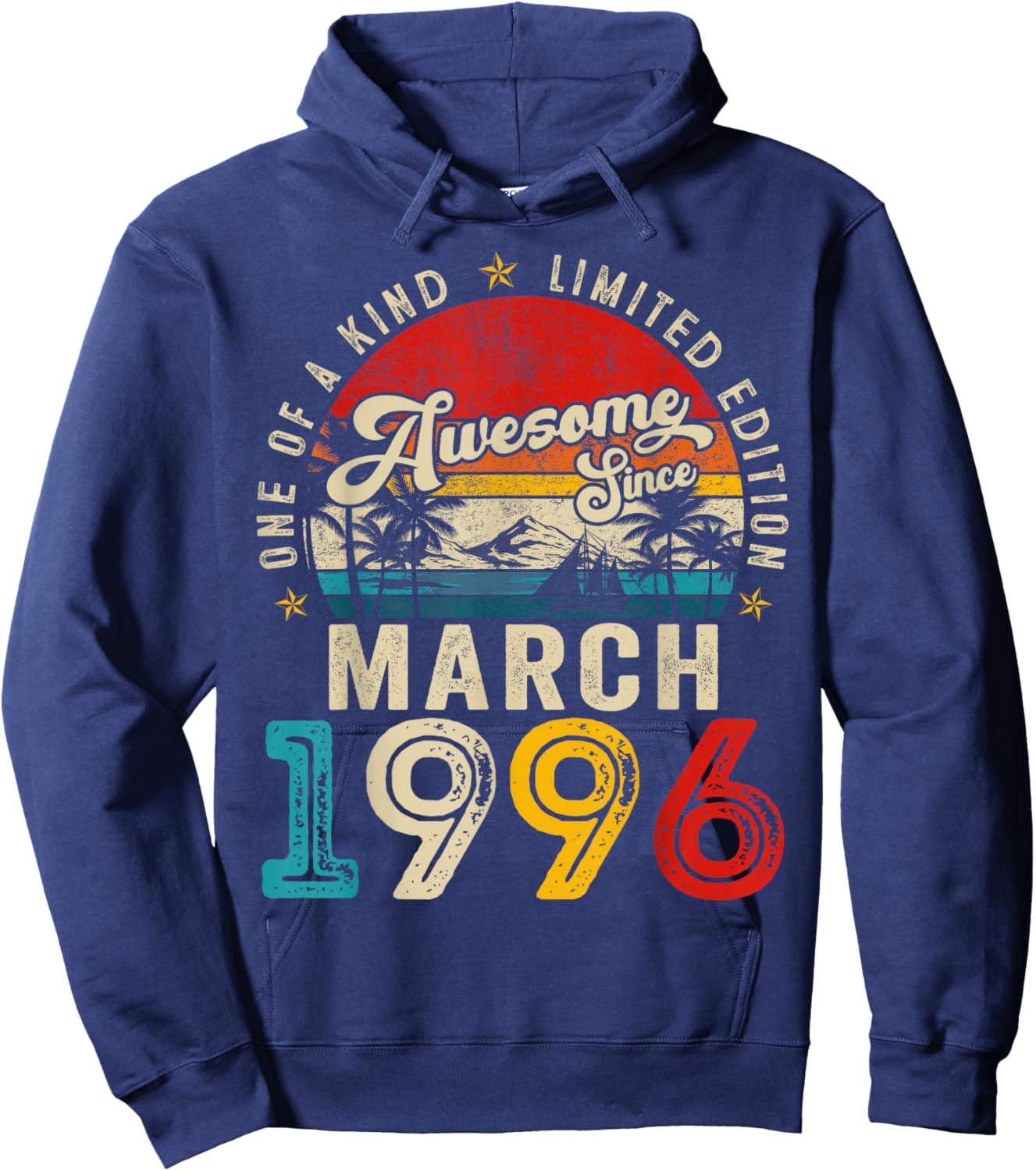 30 Year Old Awesome Since March 1996 30th Birthday Men Women Hoodie - Hoodie | Navy
