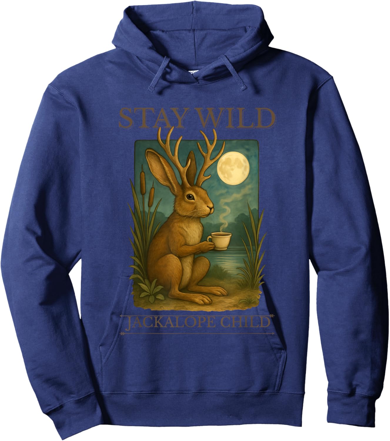 Stay Wild Jackalope Child Hoodie - Hoodie | Navy