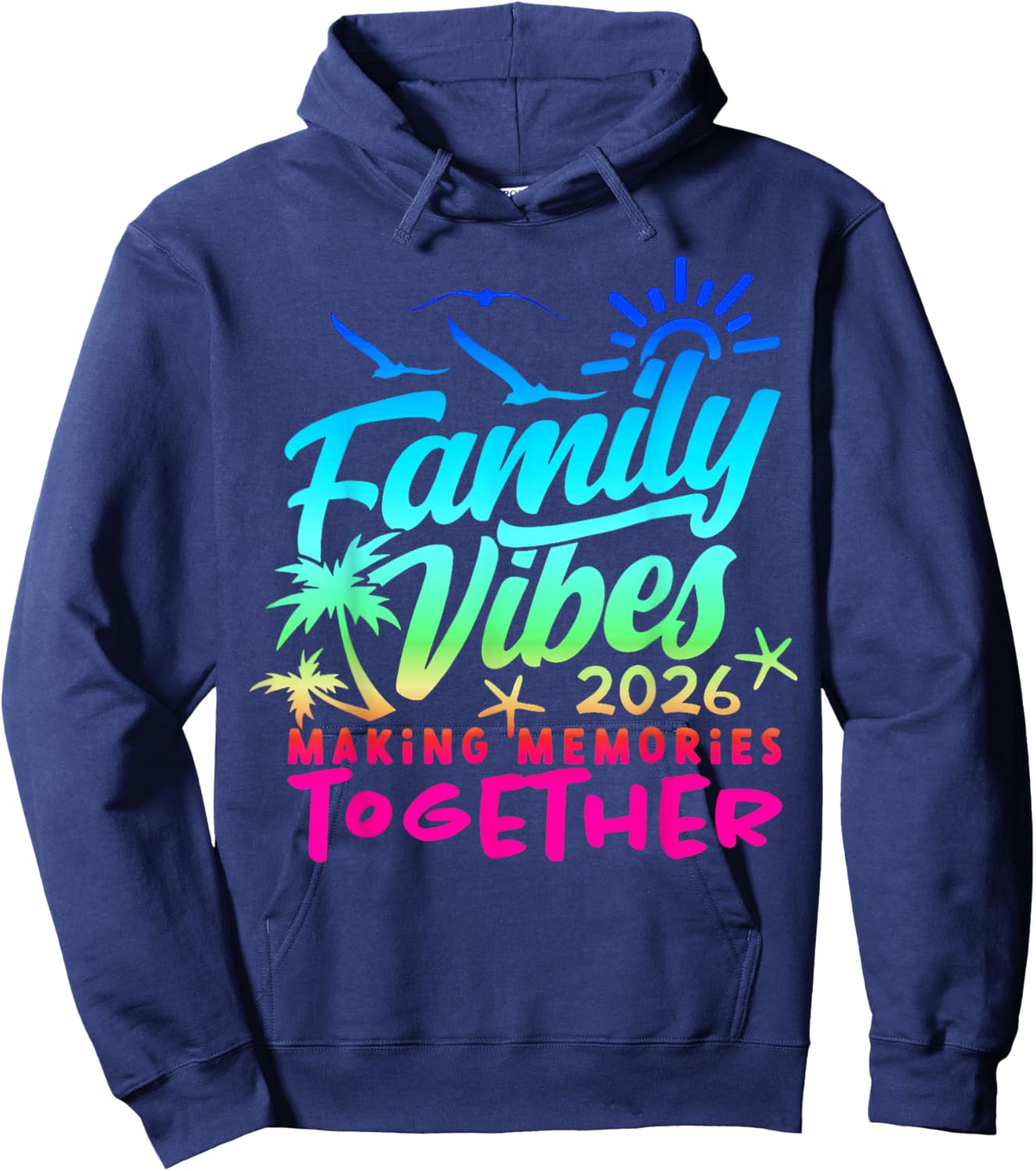 Family Vacation 2026 Beach Matching Family Summer Vacation Hoodie - Hoodie | Navy