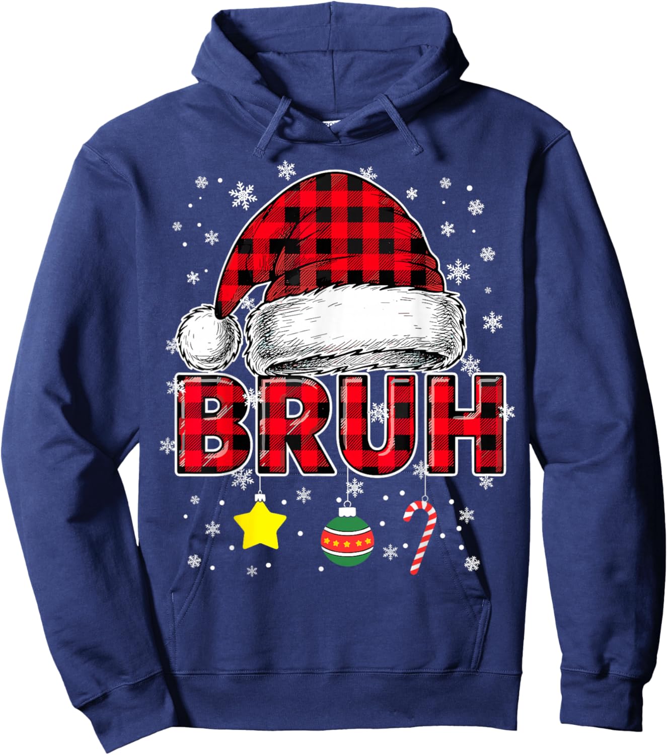 Bruh Funny Christmas Xmas Hoodie - Hoodie | Navy