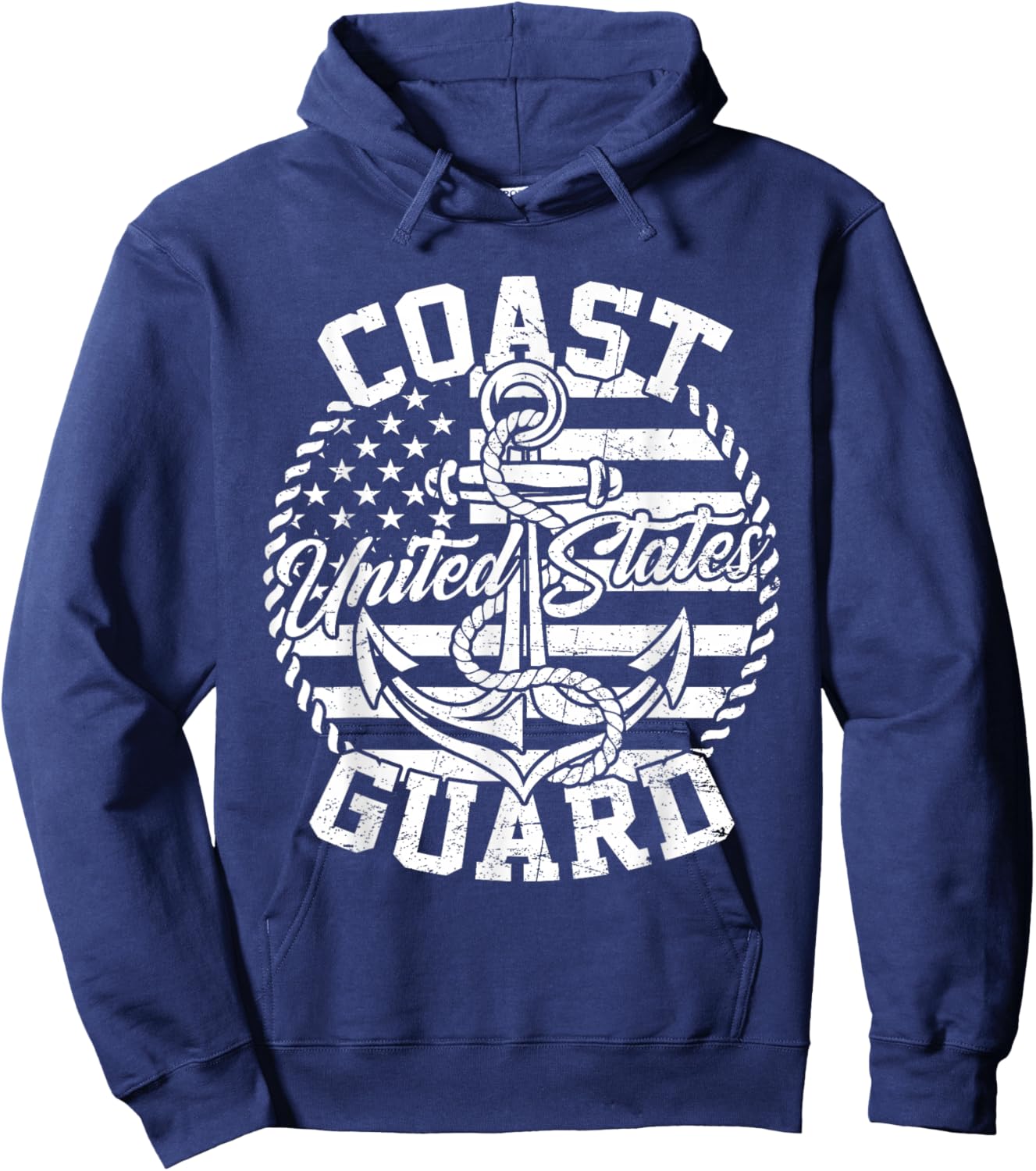 United States Coast Guard USCG Coastie Flag USA Anchor Hoodie - Hoodie | Navy