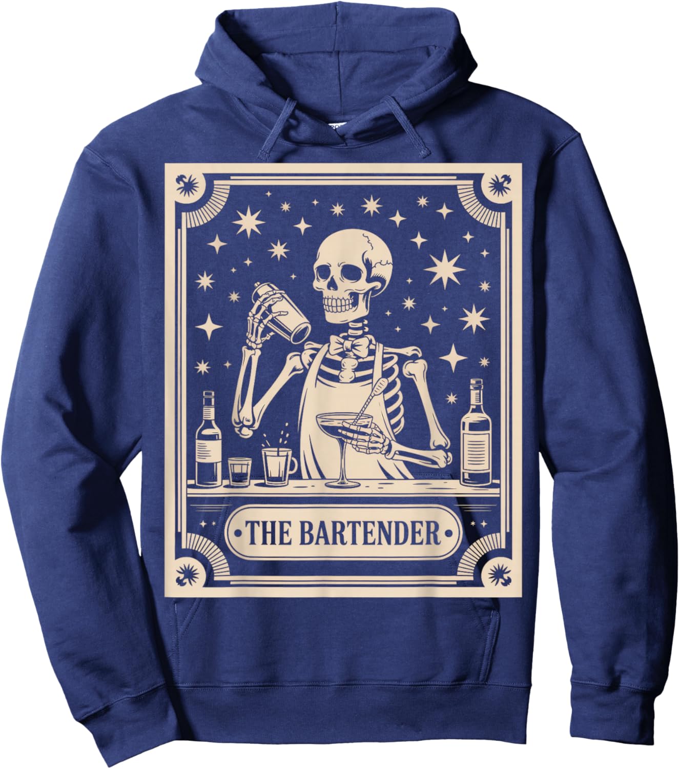 The Bartender Tarot Card Halloween Mixologist Barman Hoodie - Hoodie | Navy