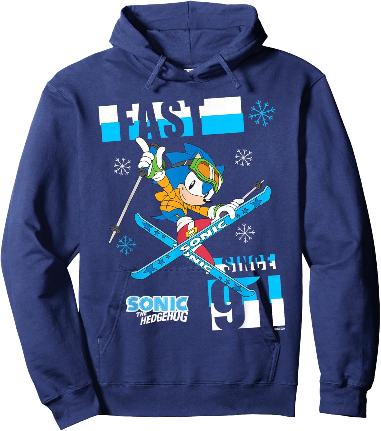 Sonic The Hedgehog - Ski Fast Hoodie - Hoodie | Navy