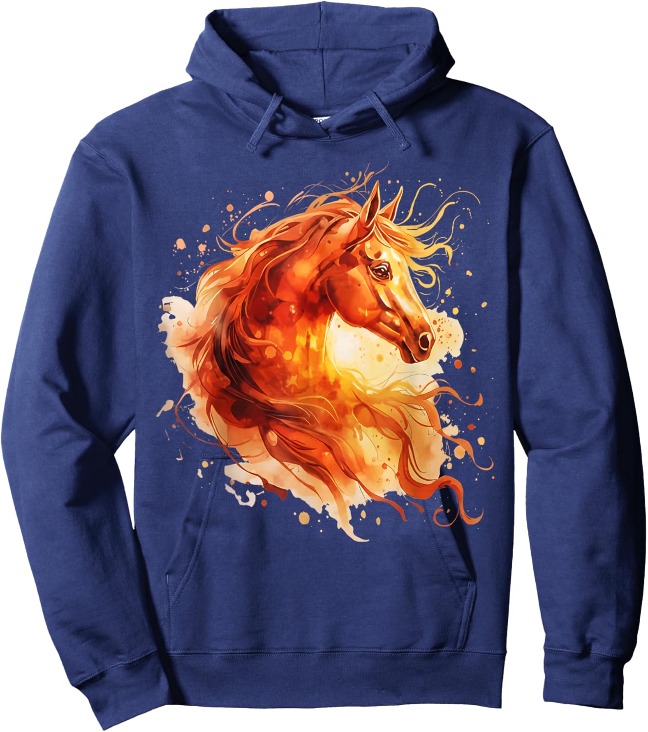 Fire Golden Horse of The Year Chinese New Year 2026 Boy Girl Hoodie - Hoodie | Navy