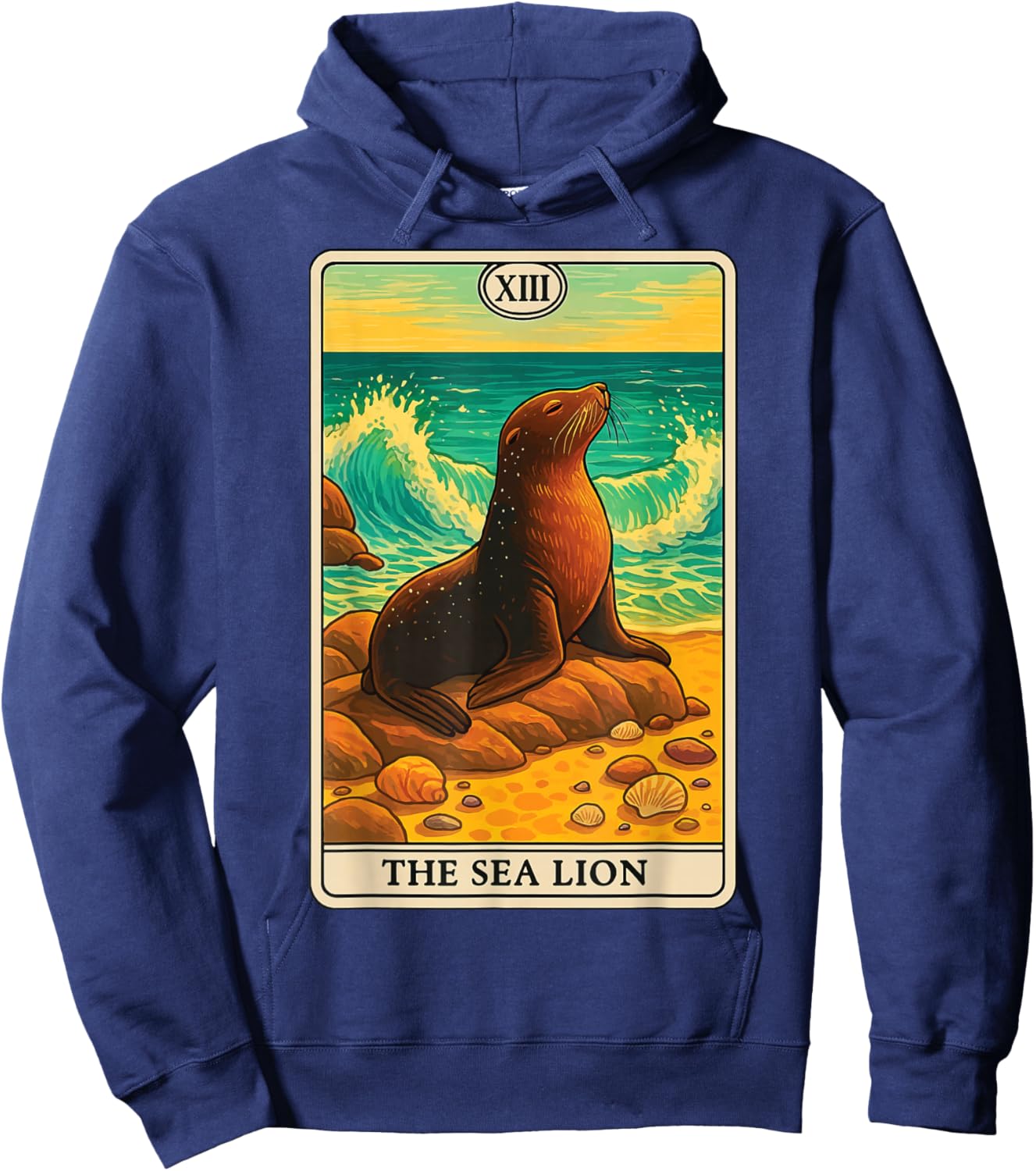 The Sea Lion Tarot Card Hoodie - Hoodie | Navy