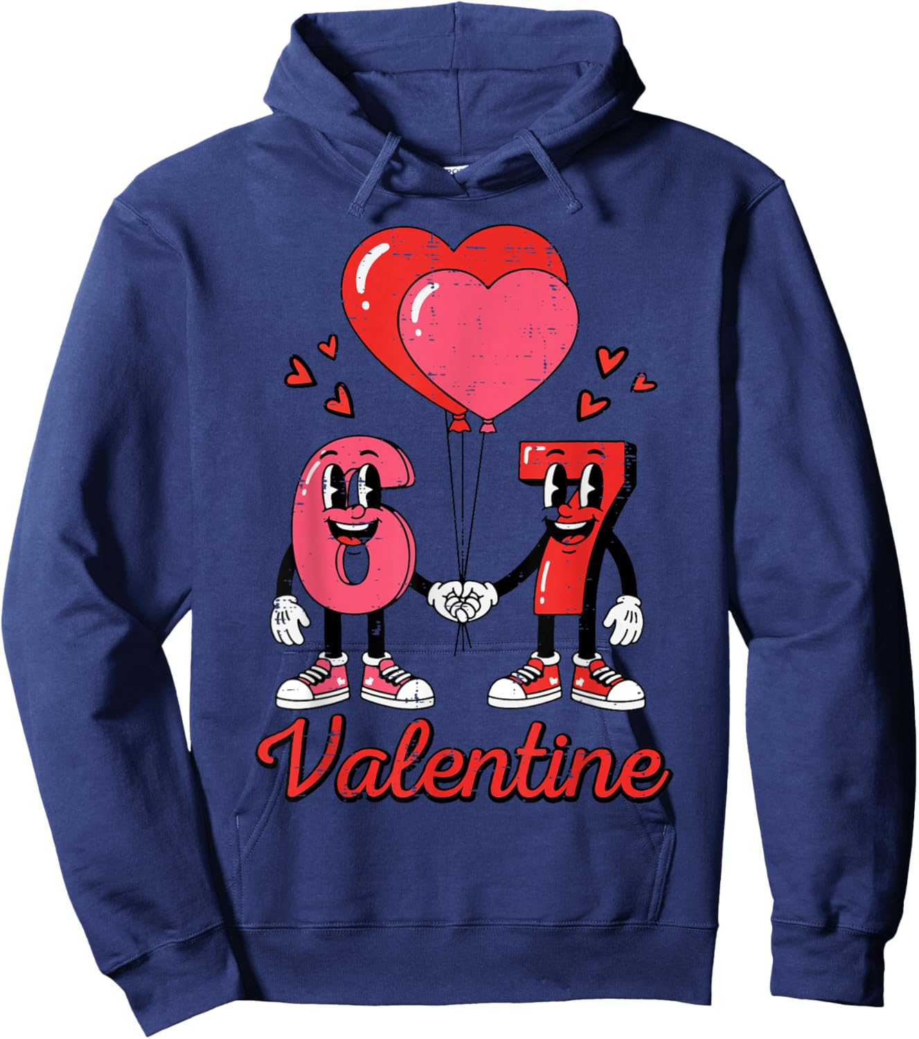 6 7 Valentine Valentines Day 67 Six Seven Kids Boys Youth Hoodie - Hoodie | Navy