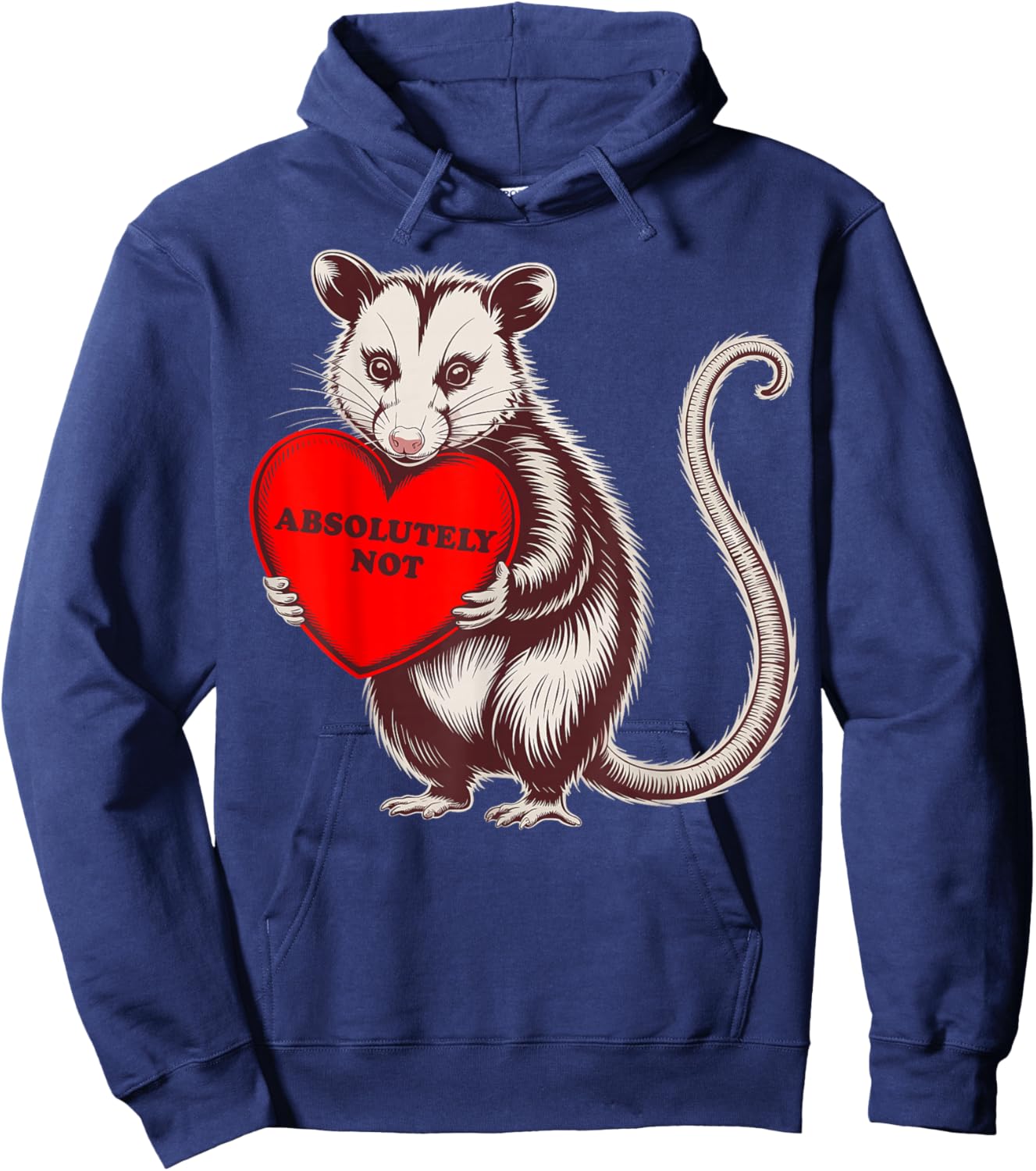 Funny Opossum Absolutely Not Valentine Graphic Hoodie - Hoodie | Navy
