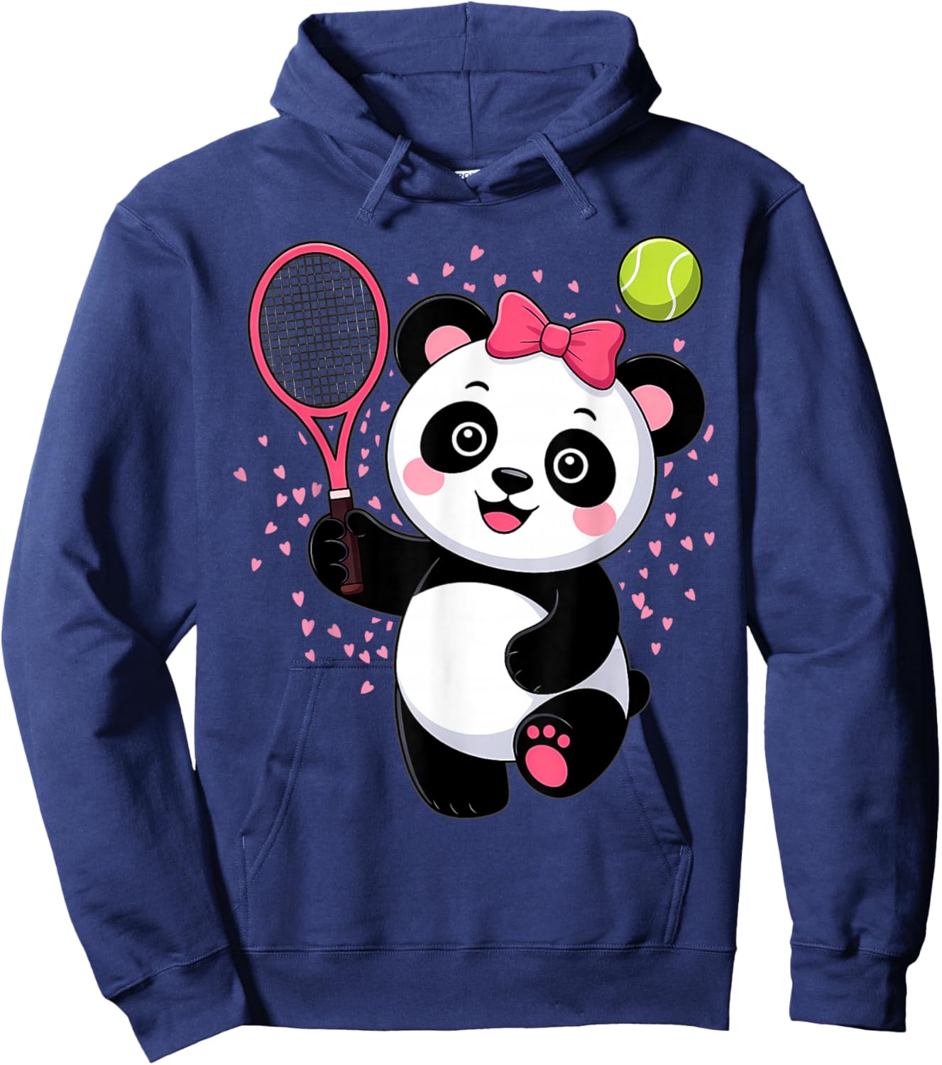 Kawaii Panda Playing Tennis Hoodie - Hoodie | Navy