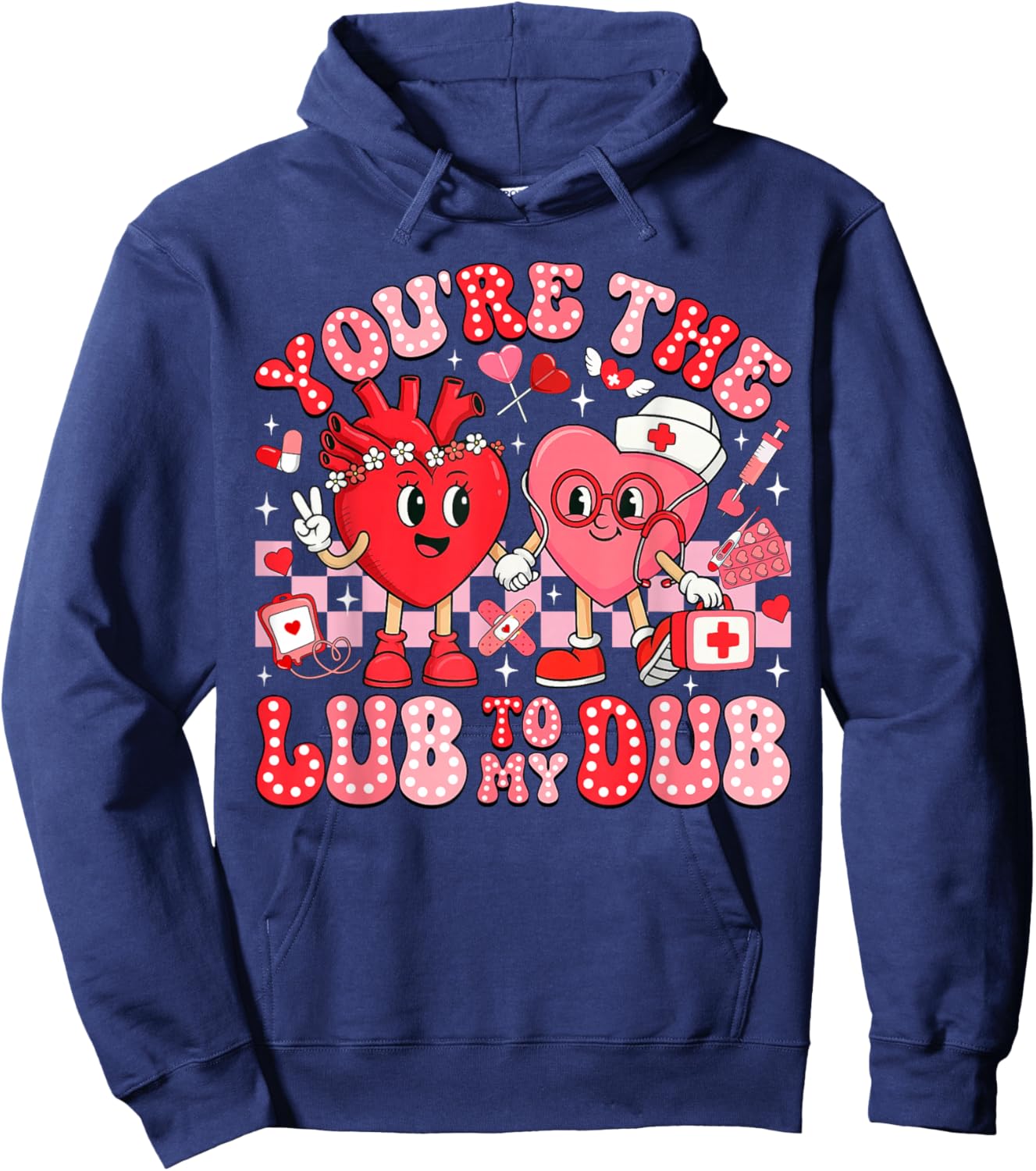 You're The Lube to My Dub CVICU Valentine Cardiac Nurse Hoodie - Hoodie | Navy