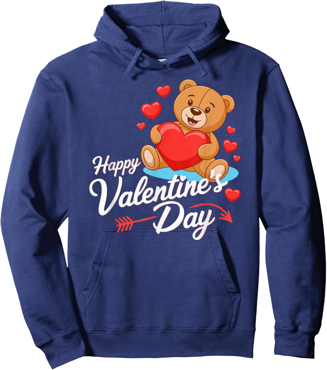 Happy Valentine’s Day Bear hugs Heart Hoodie - Hoodie | Navy