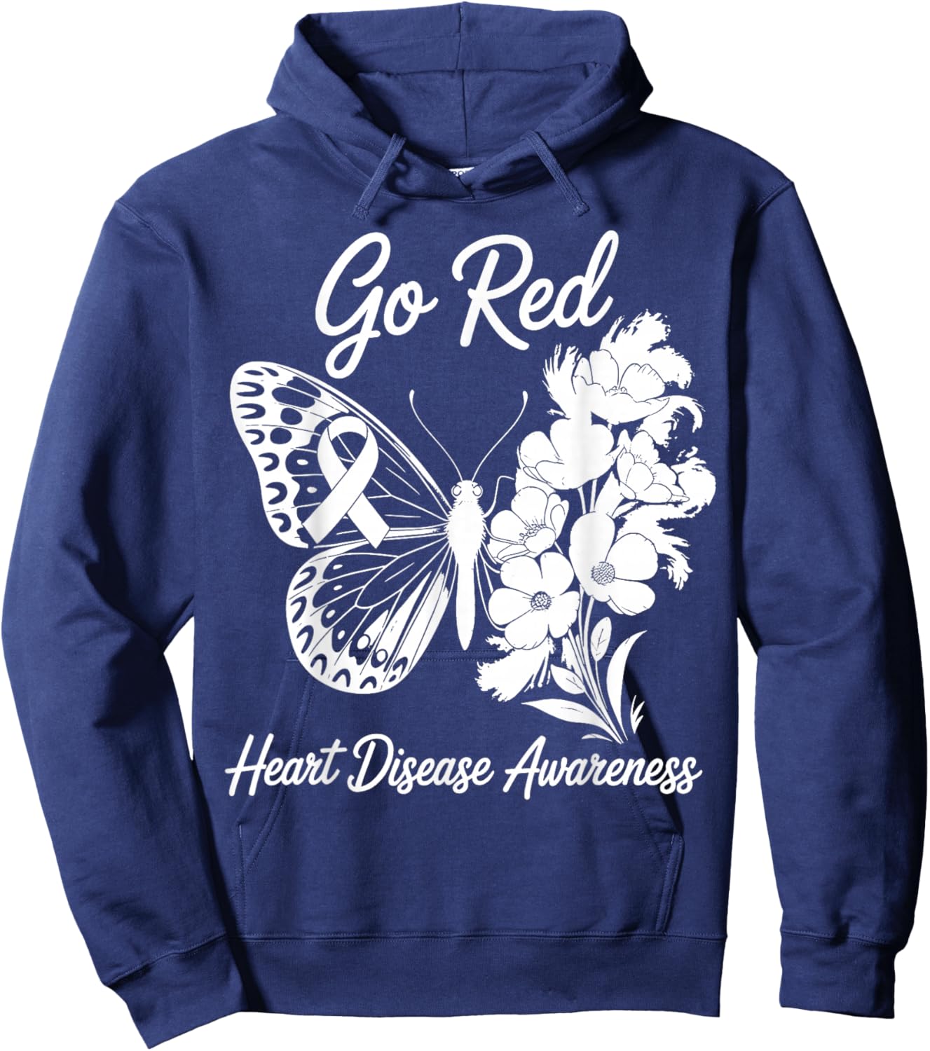 We Go Red Heart Disease Awareness in February Wear Red Hoodie - Hoodie | Navy