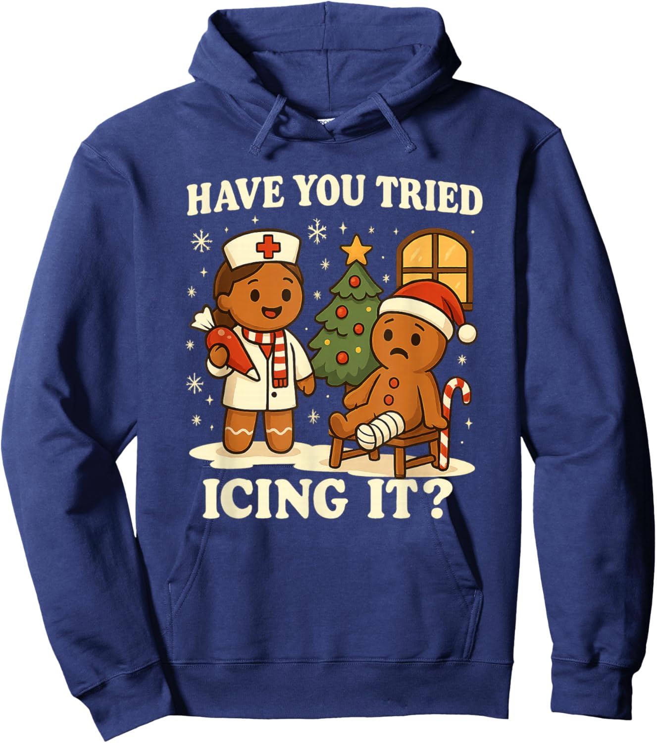 Have You Tried Icing It Gingerbread Christmas Hoodie - Hoodie | Navy