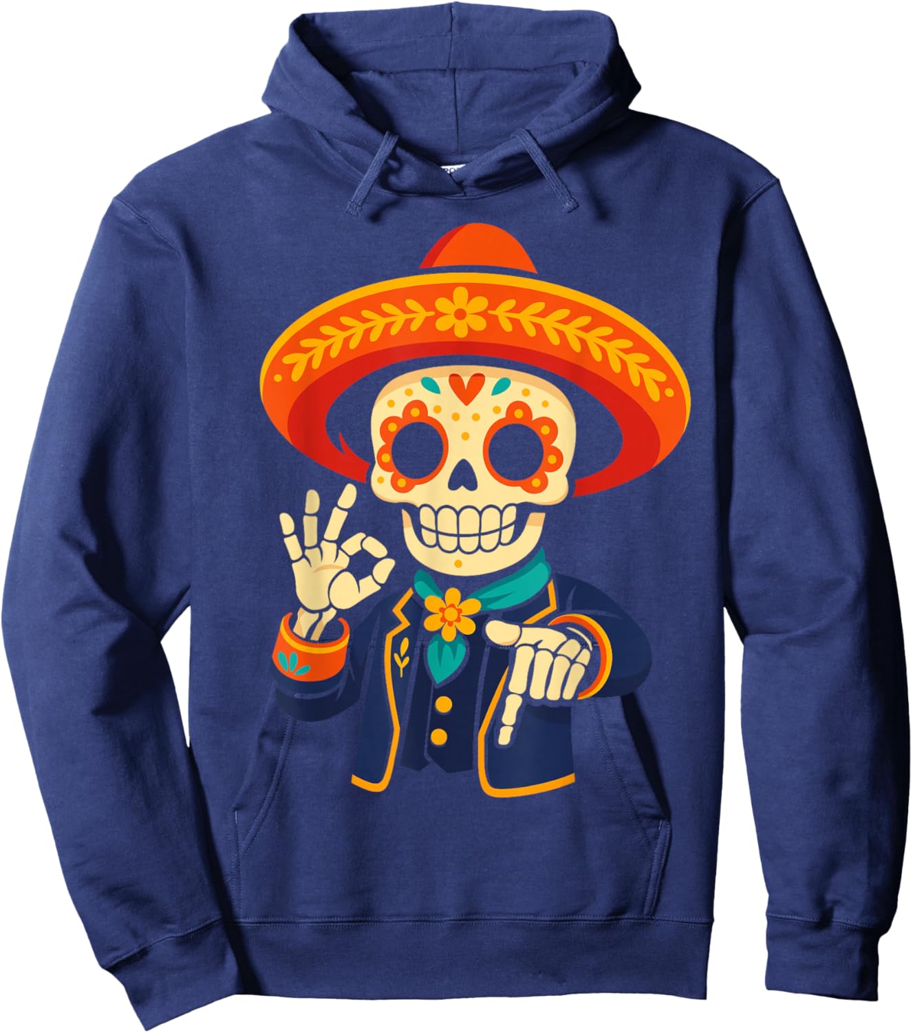 Day of Dead Sugar Funny Dia de Los Muertos 67 Hand Meme Hoodie - Hoodie | Navy