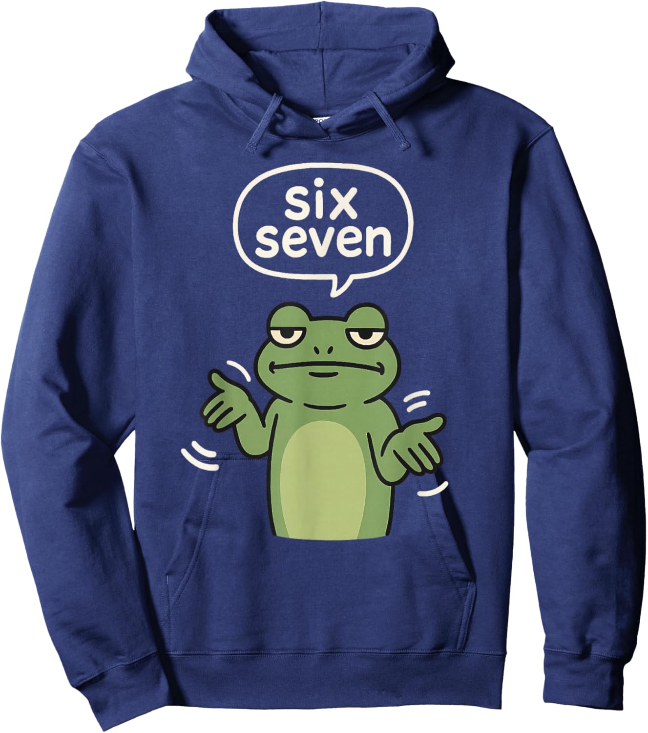67 Six Seven 6-7 Frog - Funny 6 7 Brainrot Gaming Meme Slang Hoodie - Hoodie | Navy