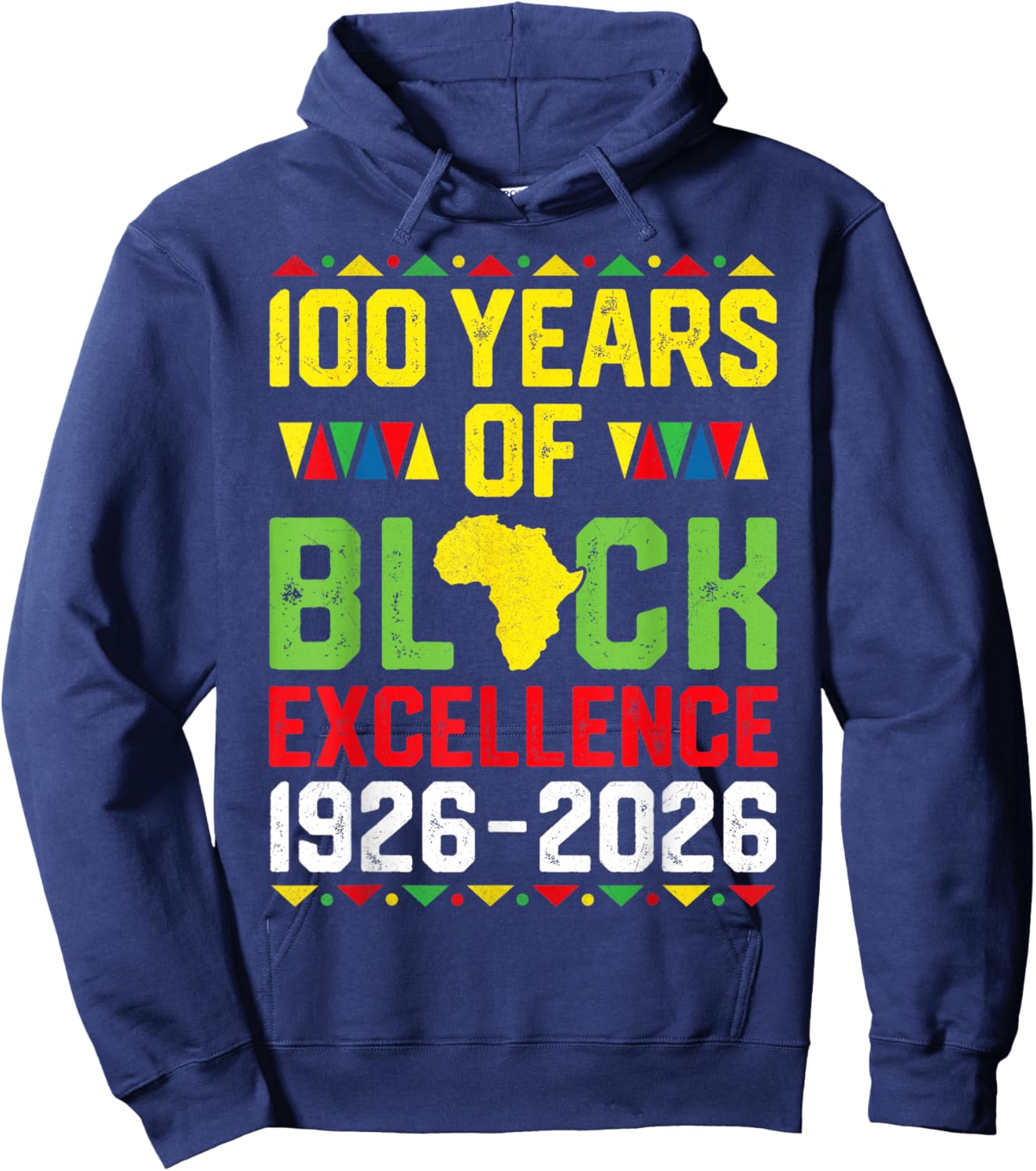 100 Years of Black Excellence Centennial Black History Month Hoodie - Hoodie | Navy