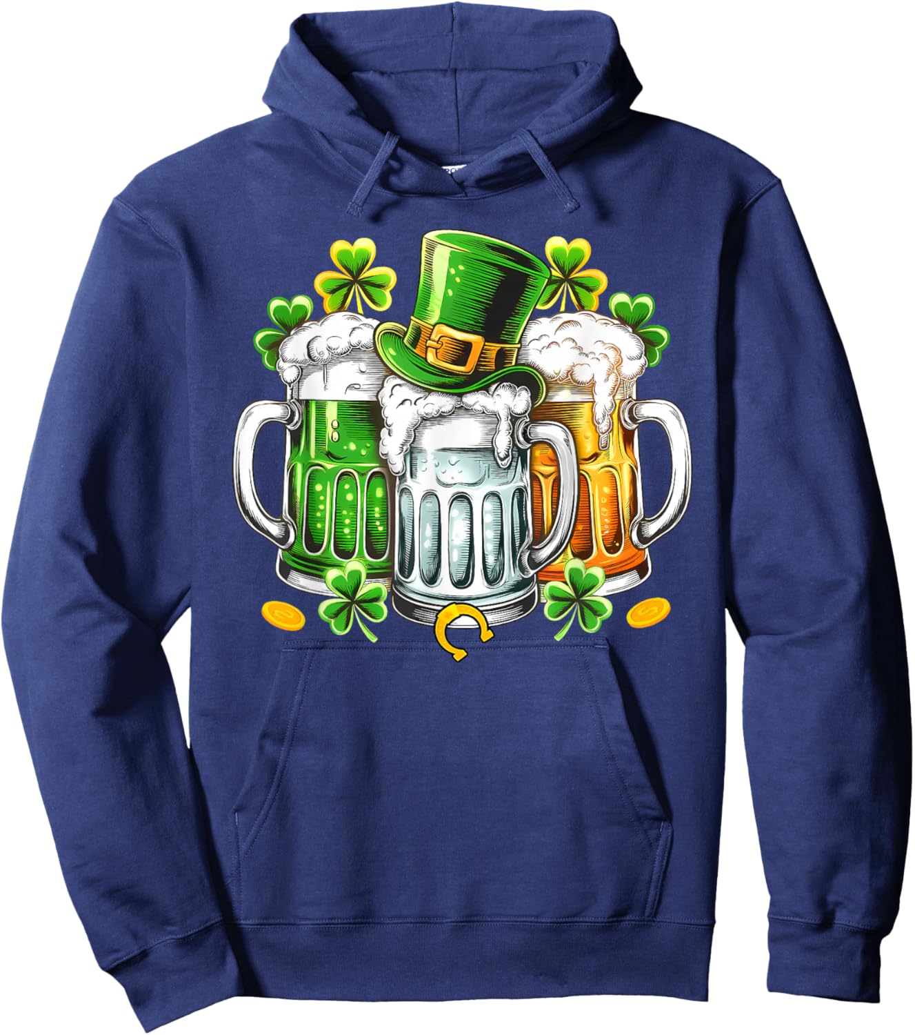 St Patricks Day Beer Drinking Women Saint Pattys Hoodie - Hoodie | Navy
