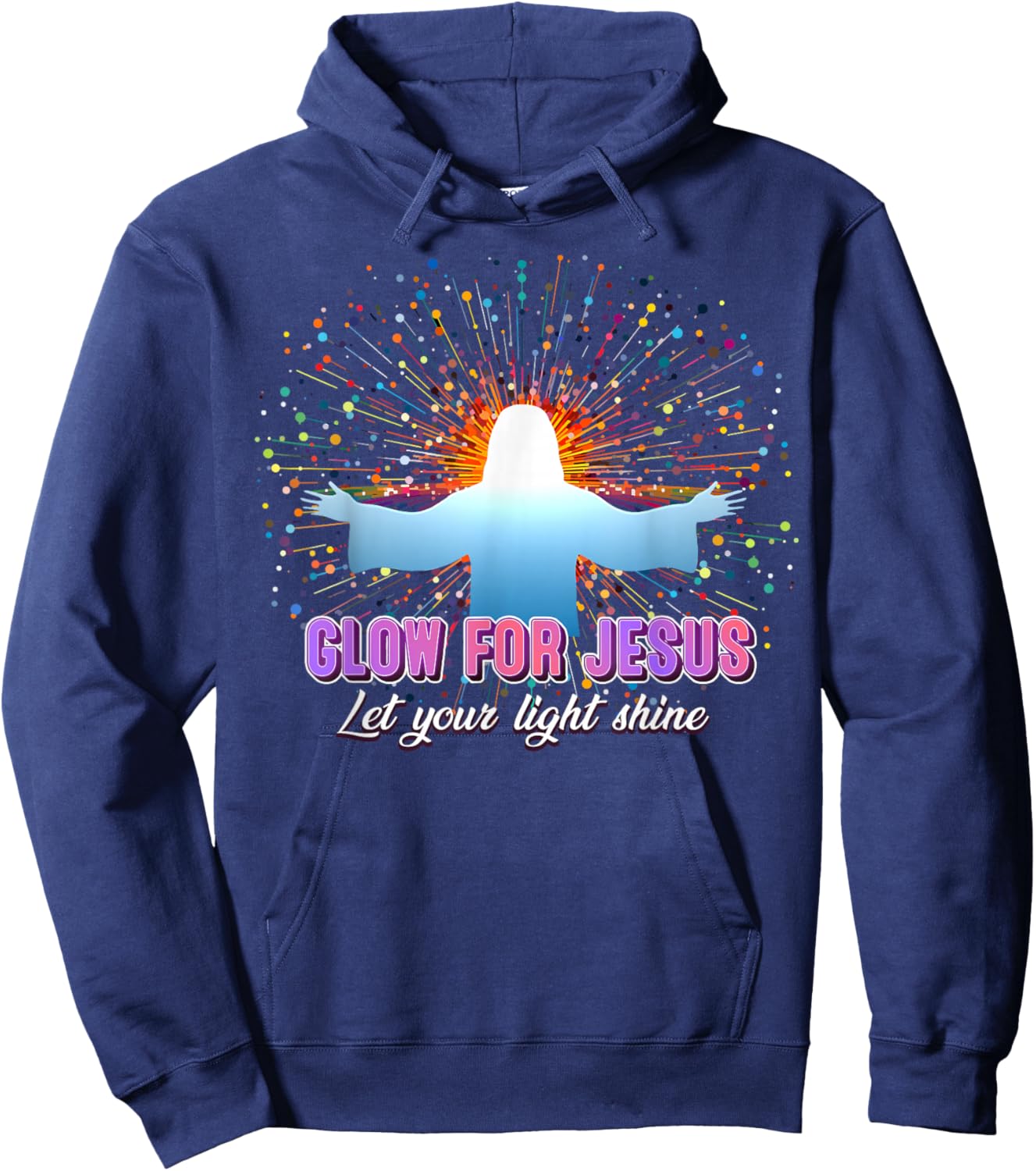 Christian Religious Glow for Jesus Let Your Light Shine Hoodie - Hoodie | Navy