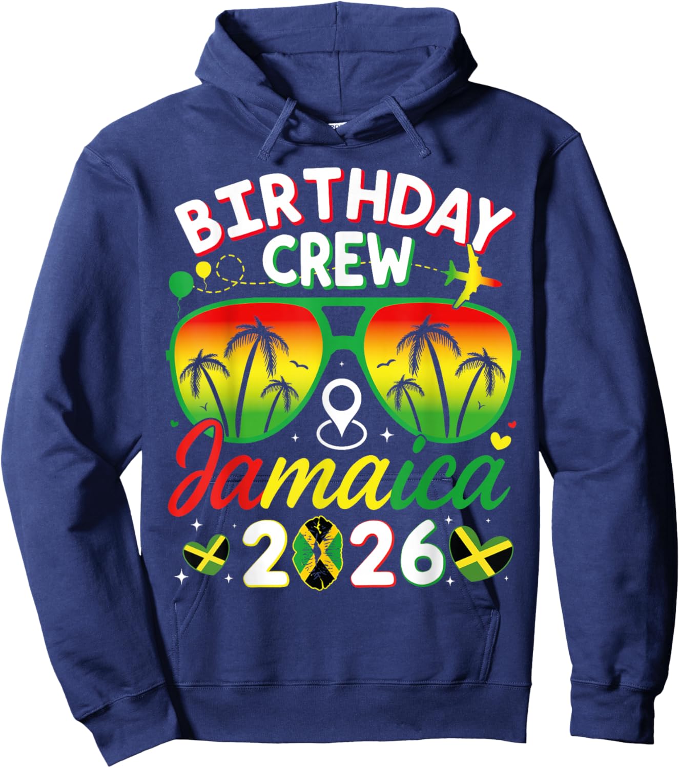 Birthday Crew Jamaica 2026 Family Reunion & Girls Trip Hoodie - Hoodie | Navy