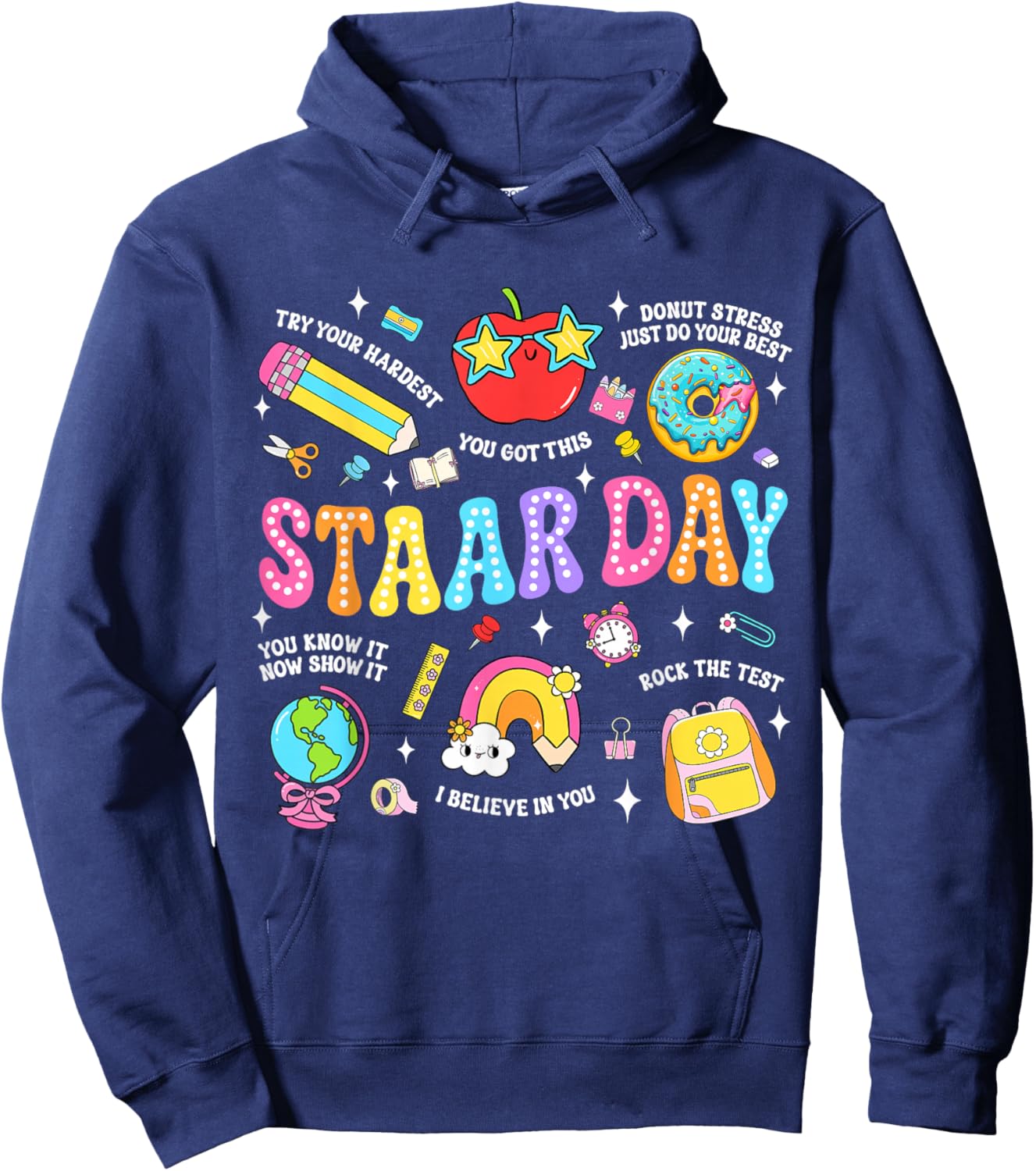 STAAR Day Test Teacher Student Positive Teacher School Squad Hoodie - Hoodie | Navy