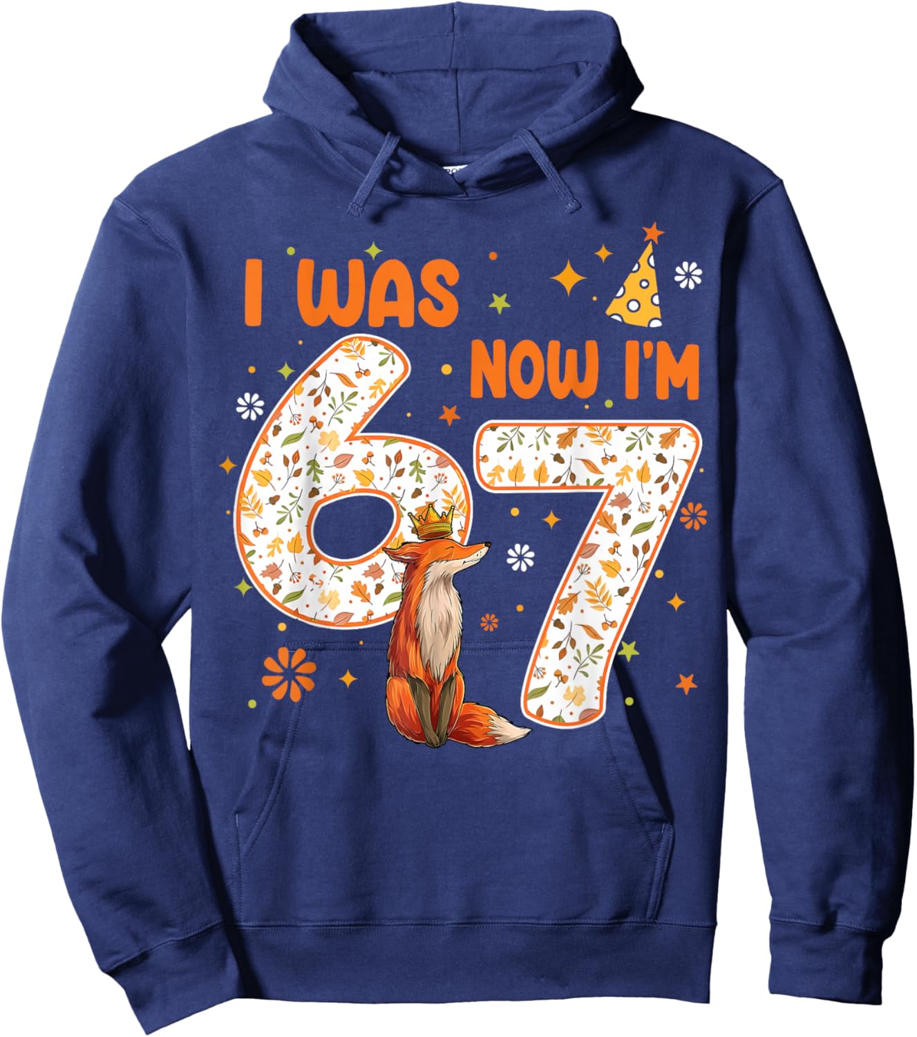 I was 6 Now I'm 7 7th Fox Birthday Animal Lover 7 Year Old Hoodie - Hoodie | Navy