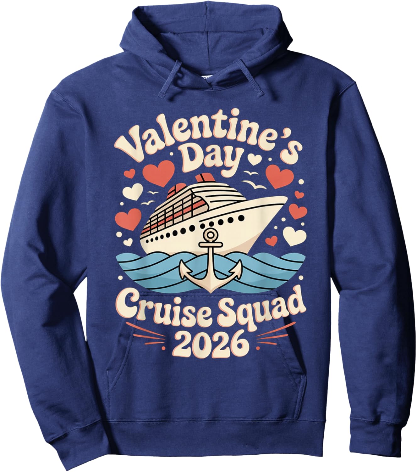 Cute Valentines Day Cruise 2026 Matching Cruise for Couples Hoodie - Hoodie | Navy