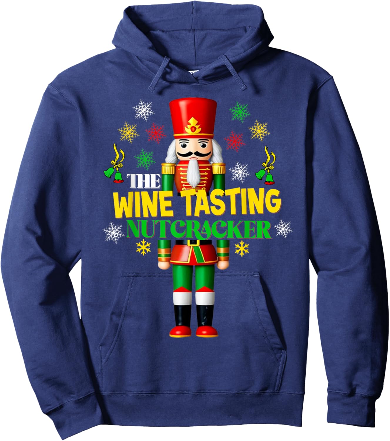 Xmas Wine Tasting Matching Group Christmas Joyful Nutcracker Hoodie - Hoodie | Navy