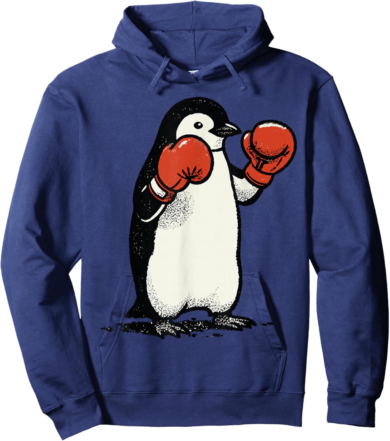 Boxing Penguin Shirt Fighter Funny Animal Graphic Boxer Men Hoodie - Hoodie | Navy