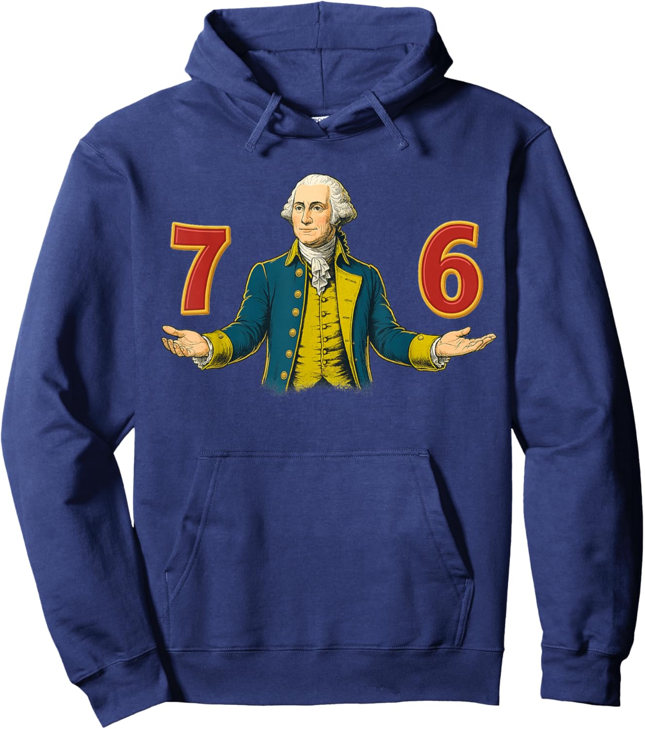 6-7 7-6 George Washington 67 76 Funny (Front and Back) Hoodie - Hoodie | Navy