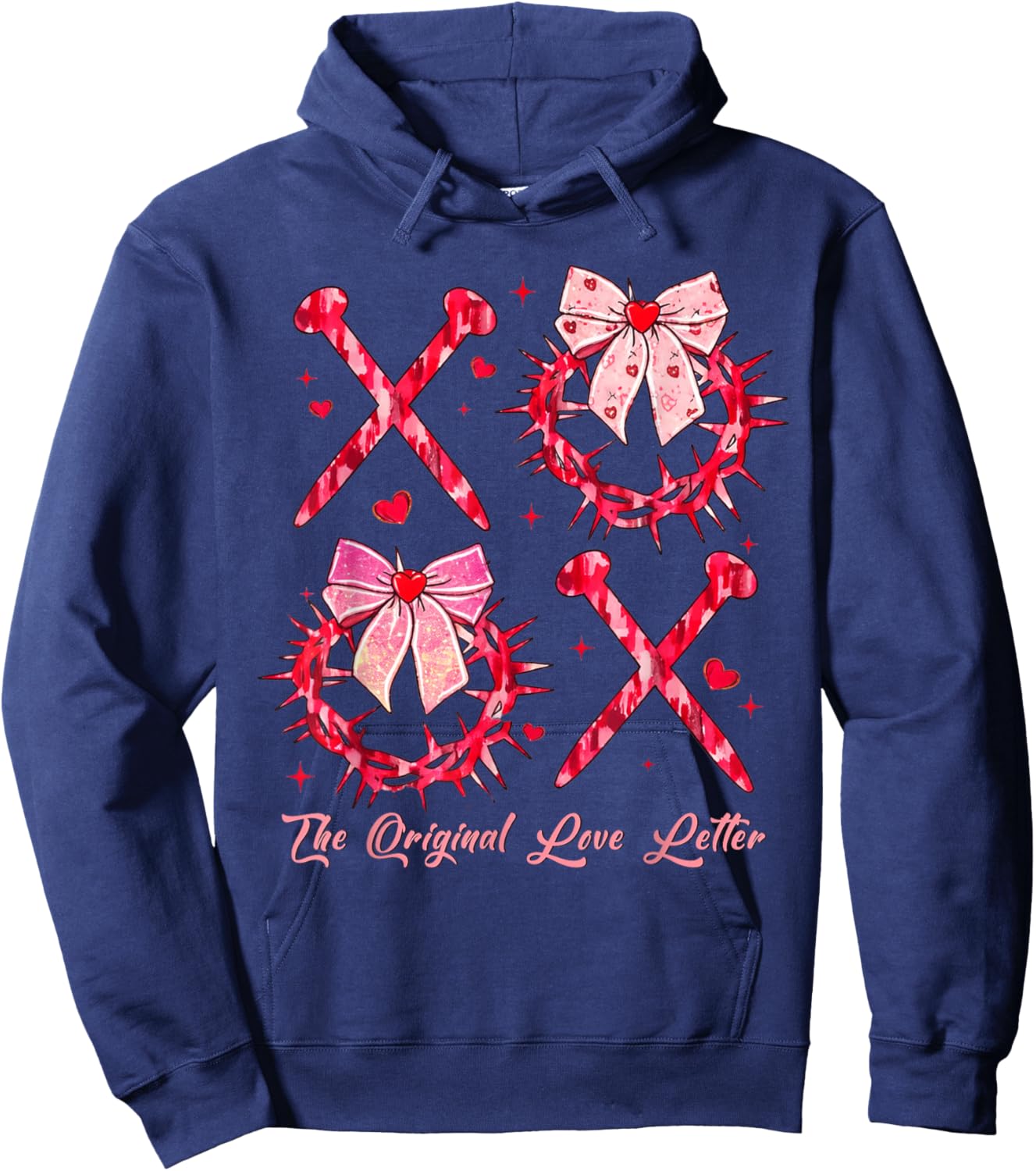 The Original Love Letters Valentine XOXO Heart Hoodie - Hoodie | Navy