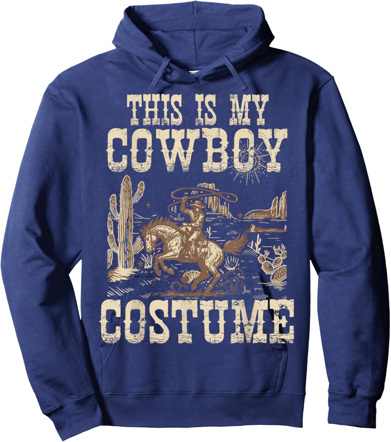 Rodeo Cowboy Costume Country Western Costume Men Women Kids Hoodie - Hoodie | Navy