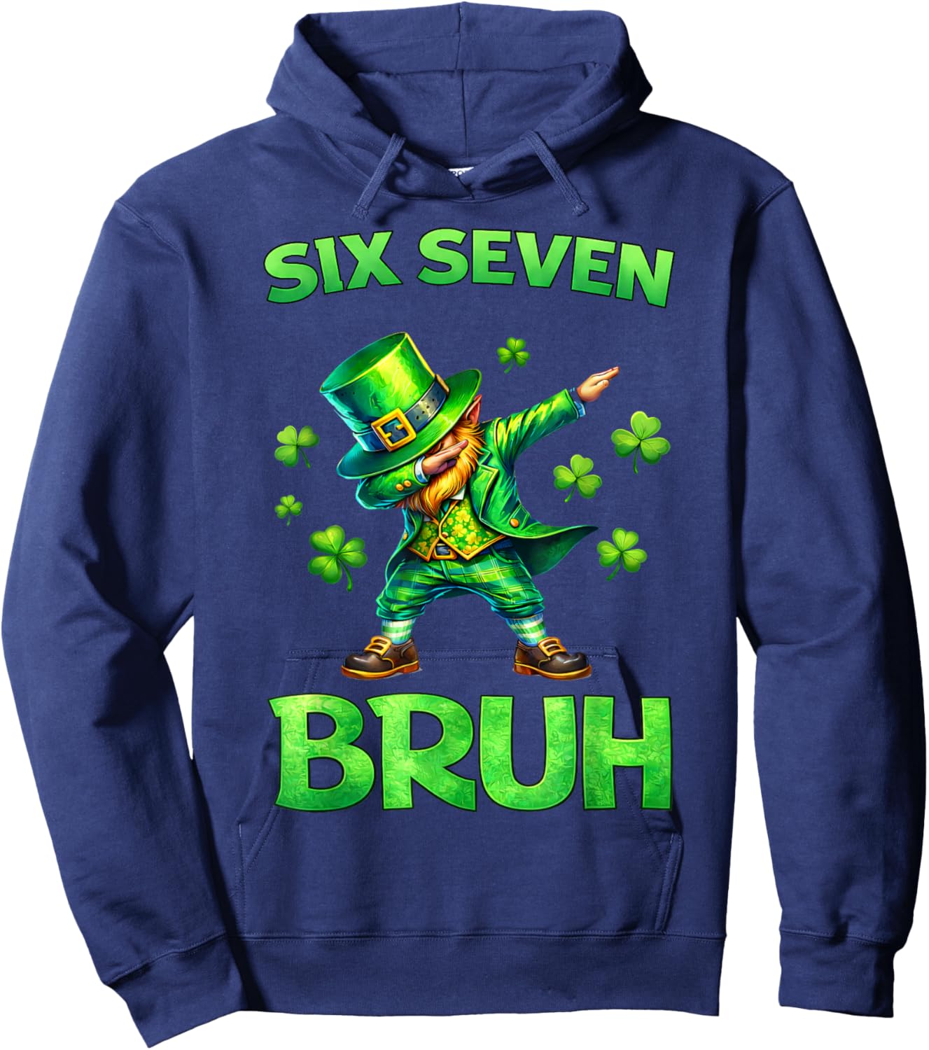 Kids st Patricks Day 67 Leprechaun Dab Six Seven Bruh Boys Hoodie - Hoodie | Navy