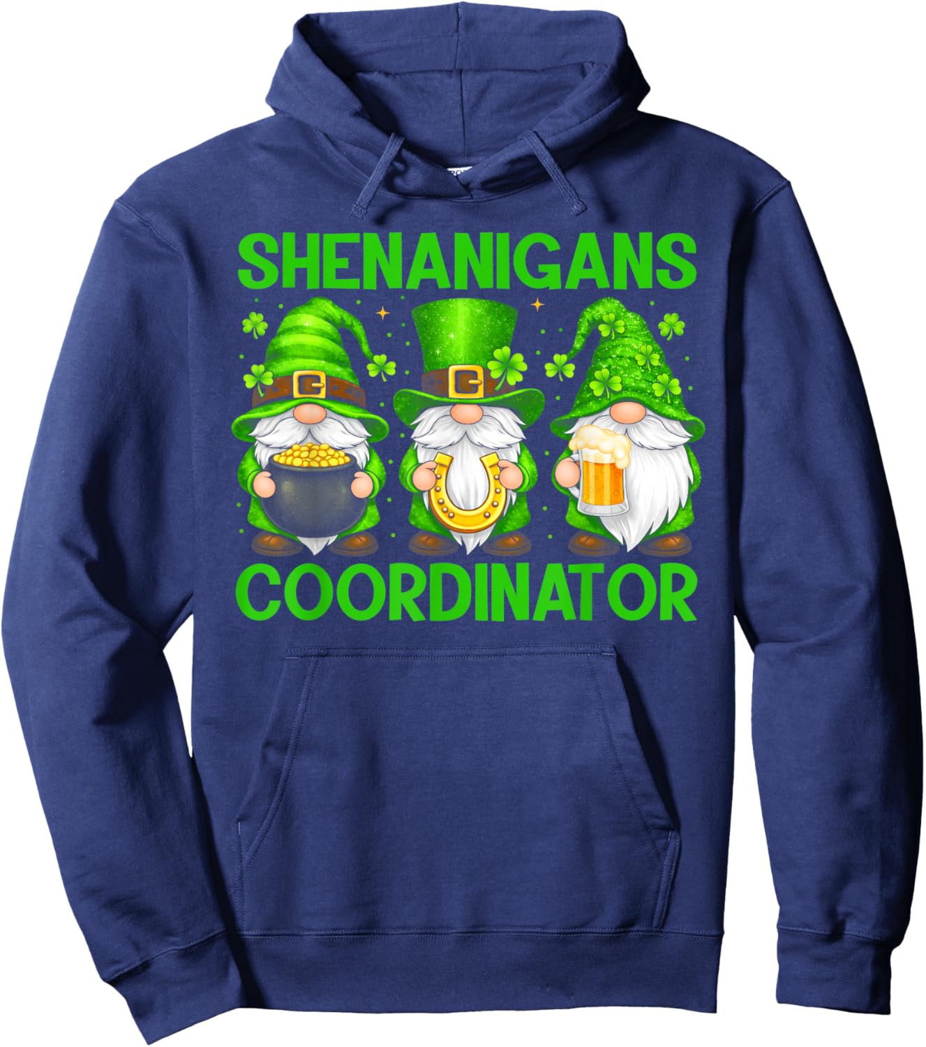 Shenanigans Coordinator Three Gnomes Teacher St Patricks Day Hoodie - Hoodie | Navy