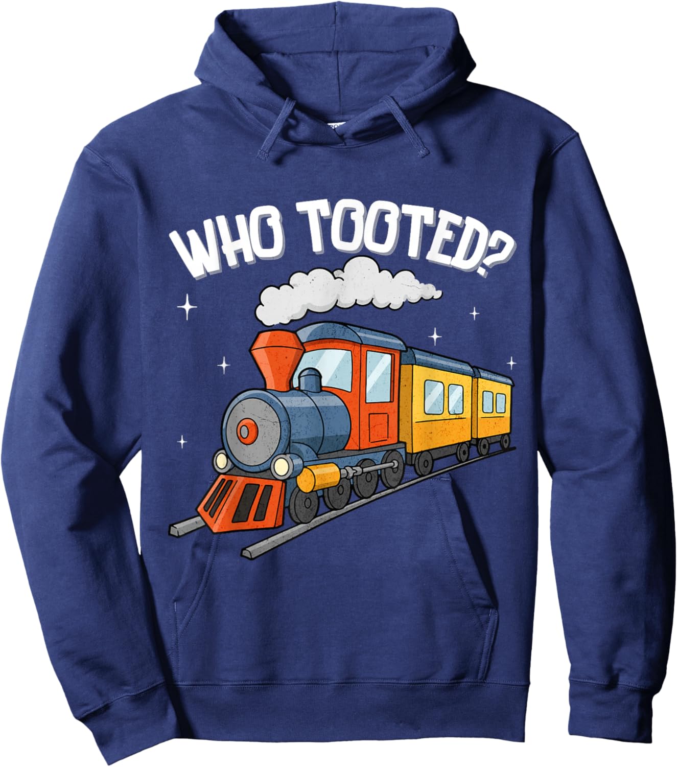 Who Tooted Funny Locomotive Train Lover Toddler Boys Kids Hoodie - Hoodie | Navy
