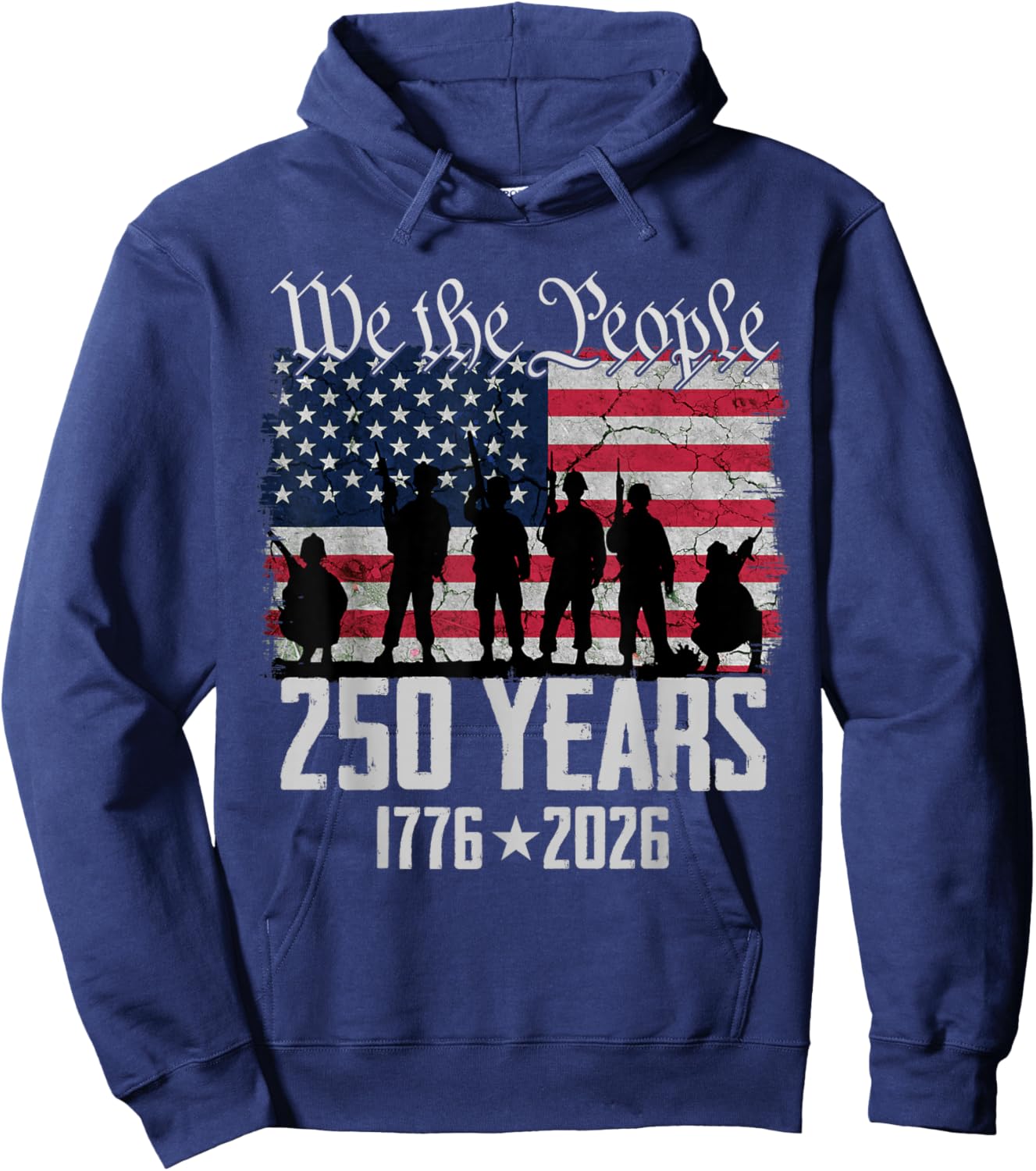 Flag Vintage 250 Years American 1776 2026 250th USA Birthday Hoodie - Hoodie | Navy
