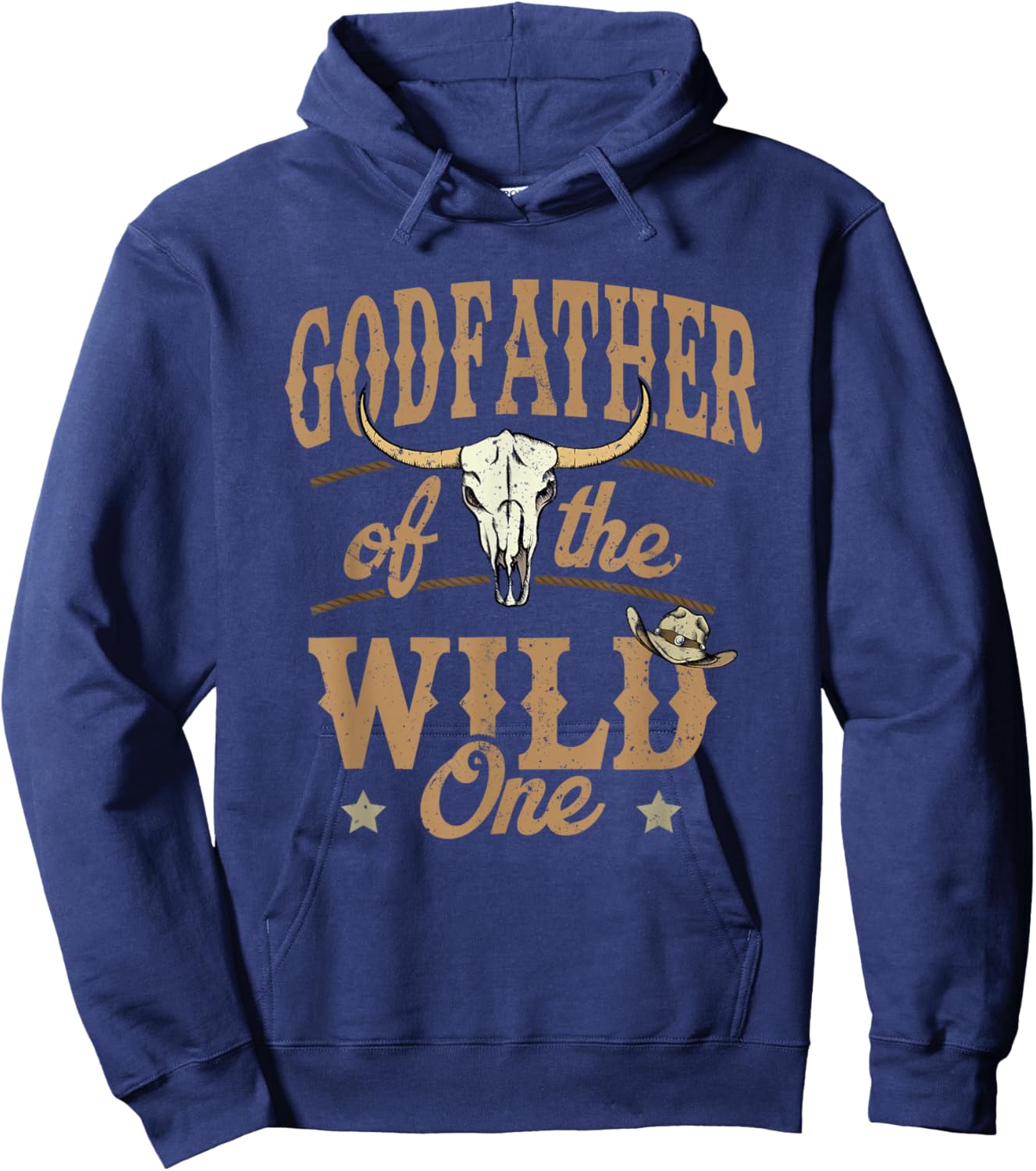 Godfather of The Wild One Cowboy Western Rodeo Party Hoodie - Hoodie | Navy