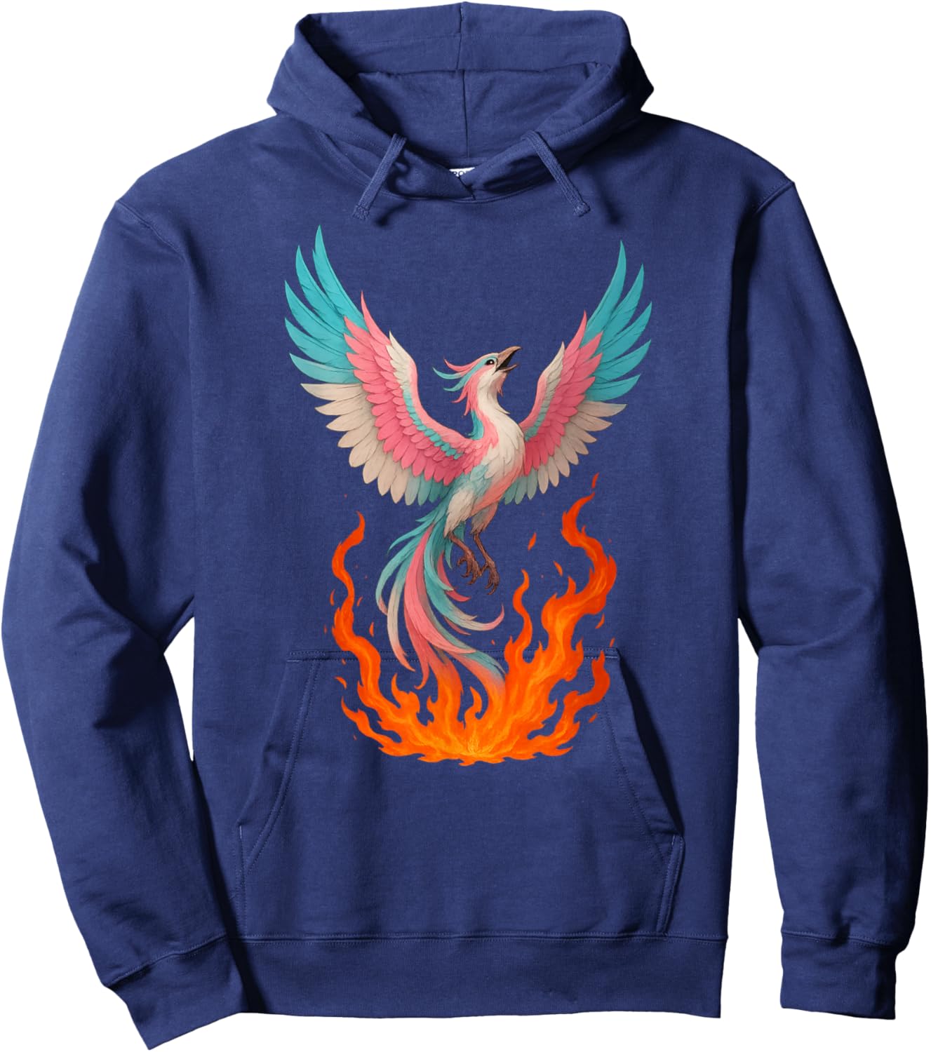 Transgender Phoenix Bird Trans Pride Flag Rising from Ashes Hoodie - Hoodie | Navy