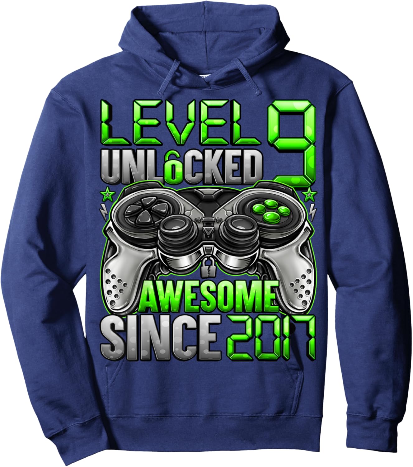Level 9 Unlocked 9 Year Old Gifts for Boys 9th Birthday Boy Hoodie - Hoodie | Navy