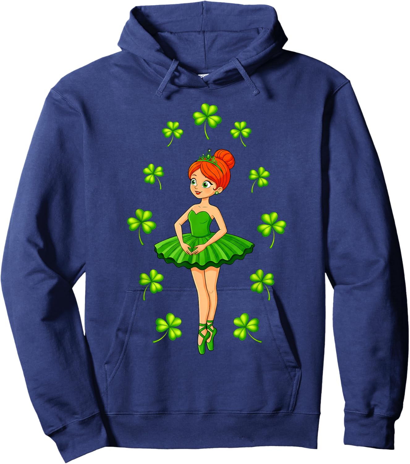 Cute Ballerinas Ballet Dancers St. Patrick's Day Girls Kids Hoodie - Hoodie | Navy
