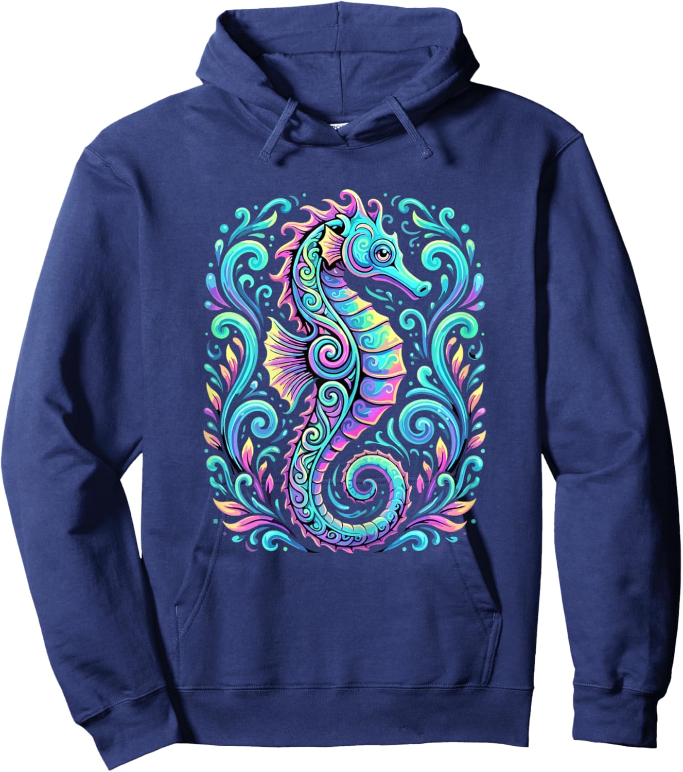 Colorful Seahorse Ocean Hoodie - Hoodie | Navy