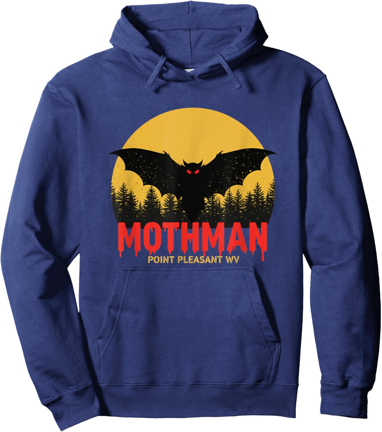 Halloween Mothman Point Pleasant WV Cryptid Design Hoodie - Hoodie | Navy