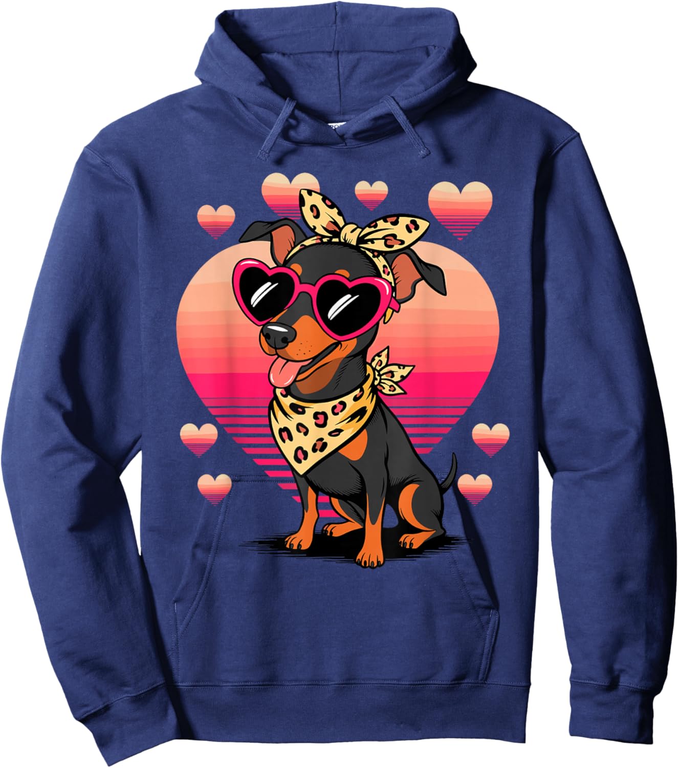 Miniature Pinscher Valentines Day Hoodie - Hoodie | Navy