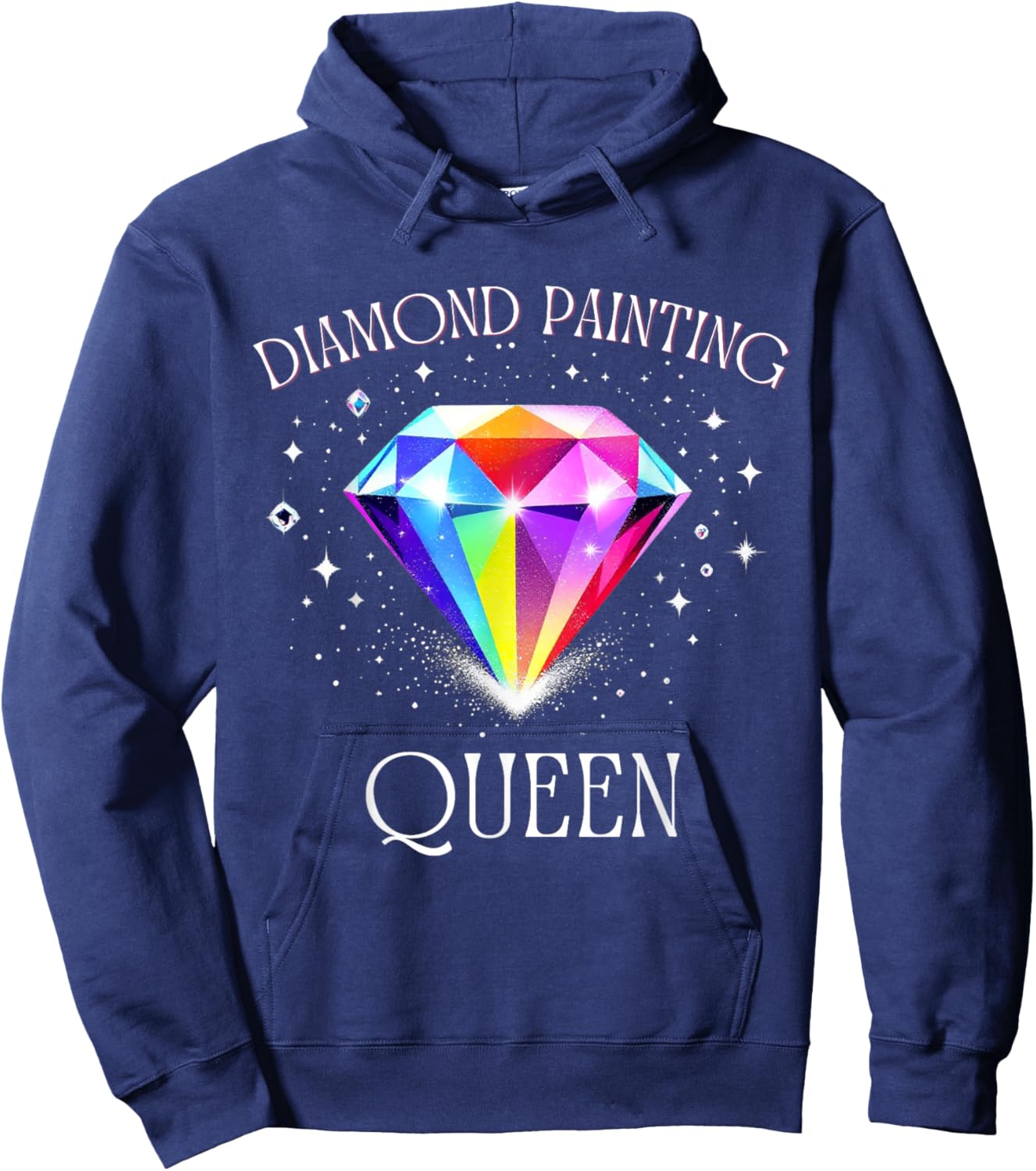 Diamond Painting Queen – Colorful Art Design for Craft Hoodie - Hoodie | Navy