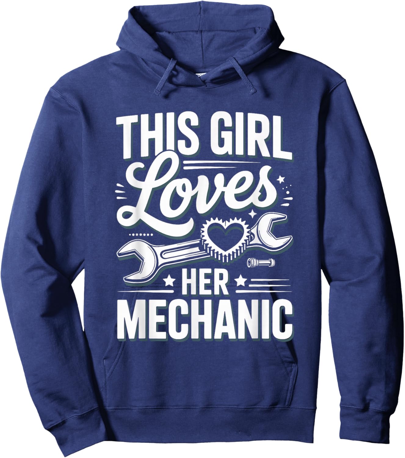 This Girl Loves Her Mechanic Auto Repair Boyfriend Hoodie - Hoodie | Navy