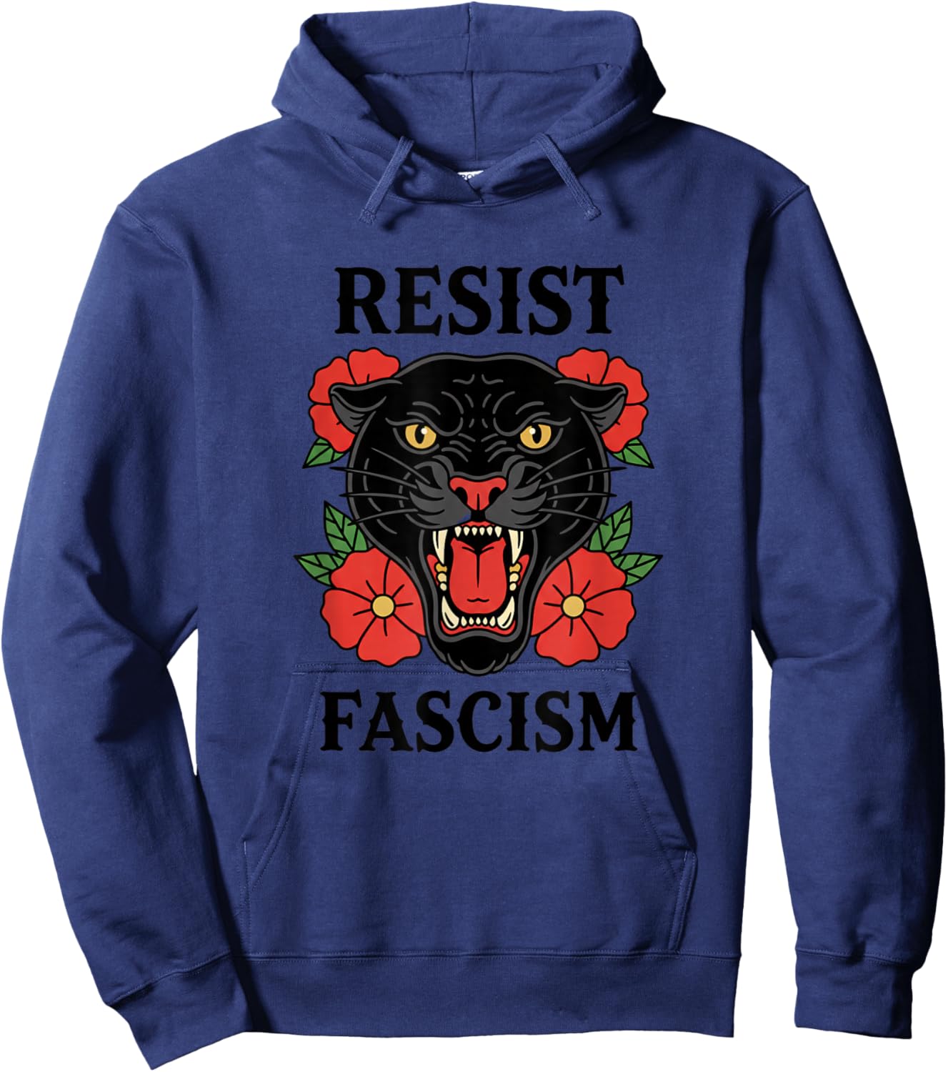 Resist Fascism Panther Political Protest Activist Hoodie - Hoodie | Navy