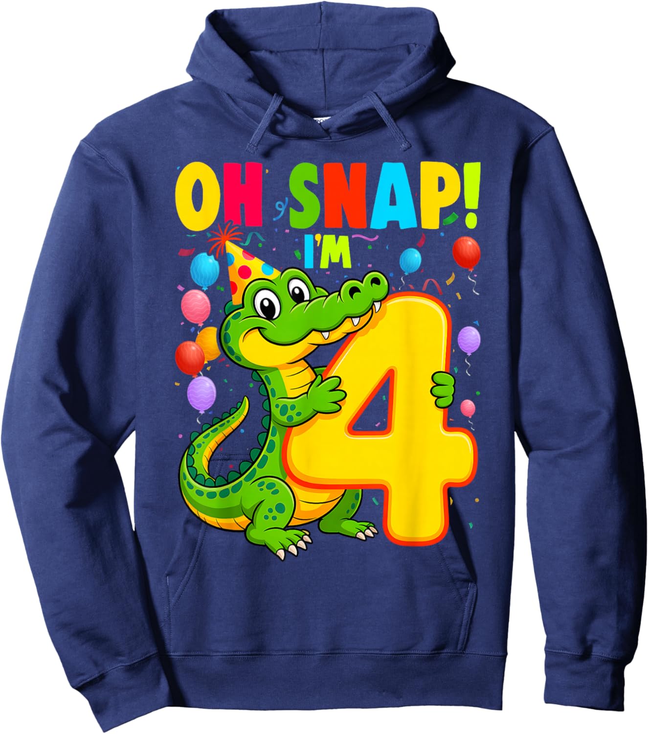 4 Year Old Alligator Birthday Crocodile Gator 4th Hoodie - Hoodie | Navy